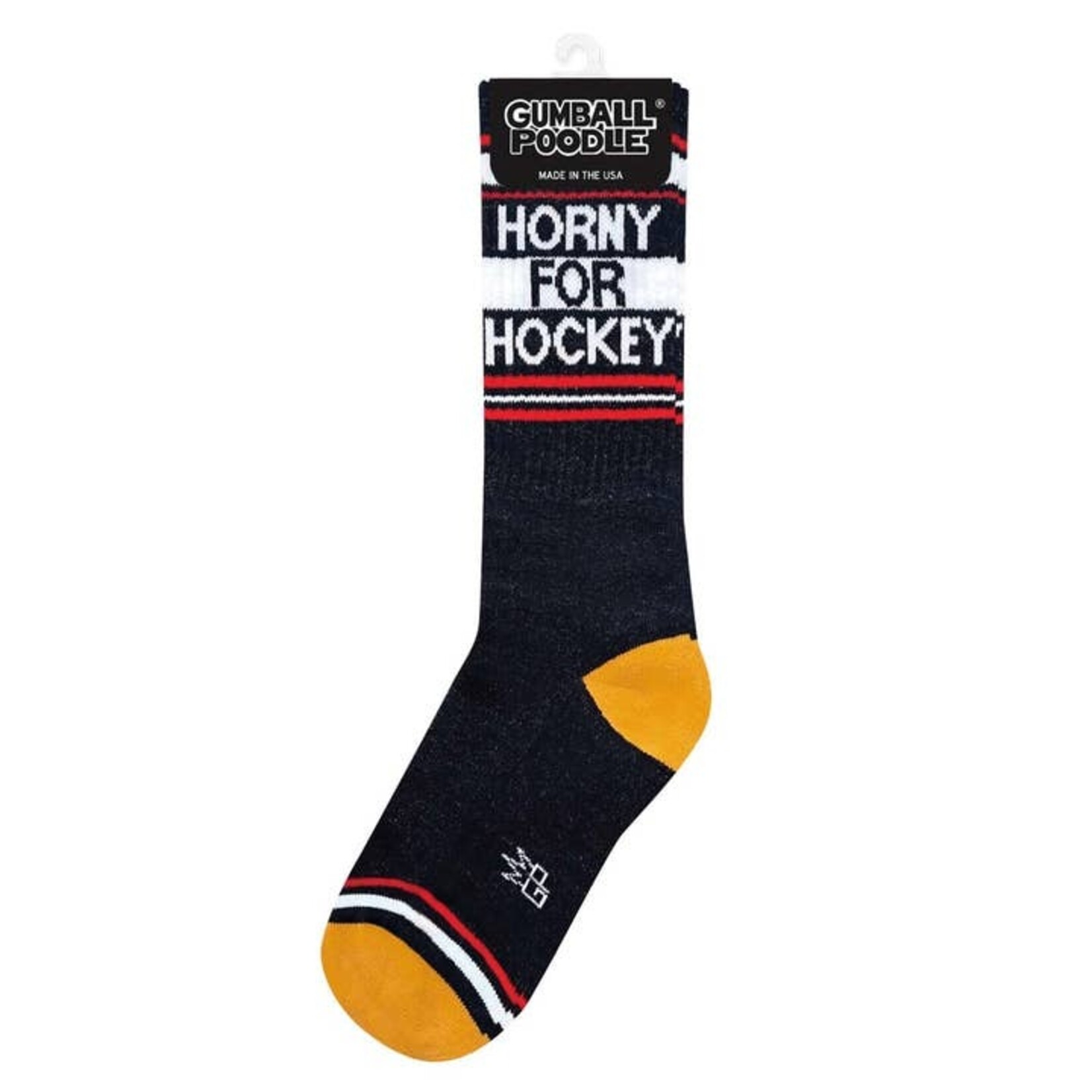 gumball poodle Horny for Hockey Unisex Gym Crew Socks