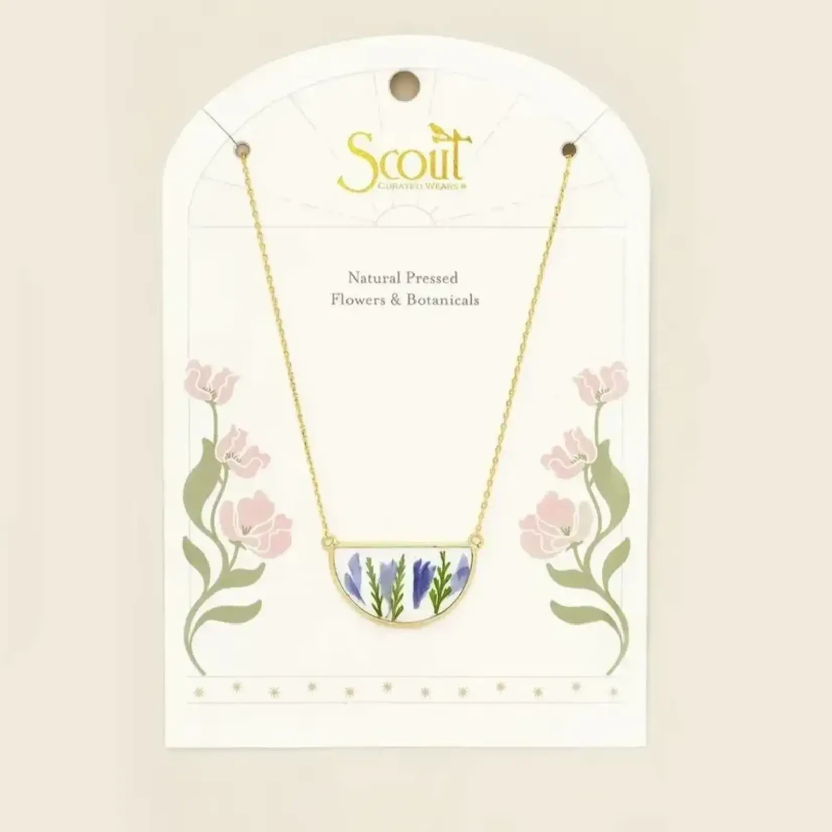 Scout Curated Wears Purple Pressed Flower Necklace