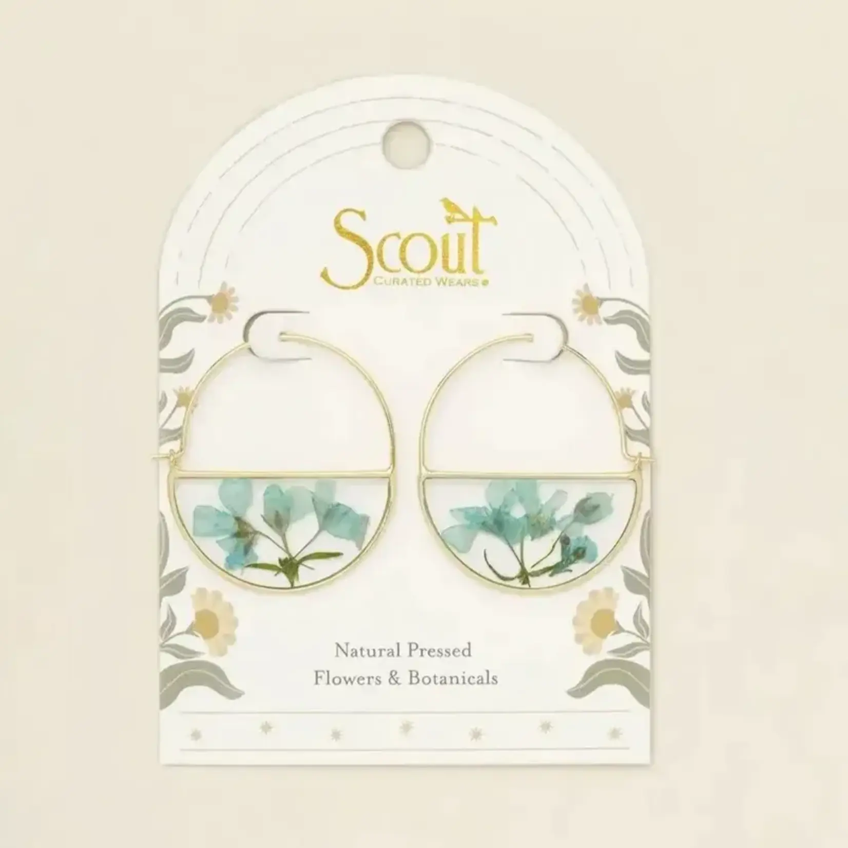 Scout Curated Wears Blue Pressed Flower Earrings