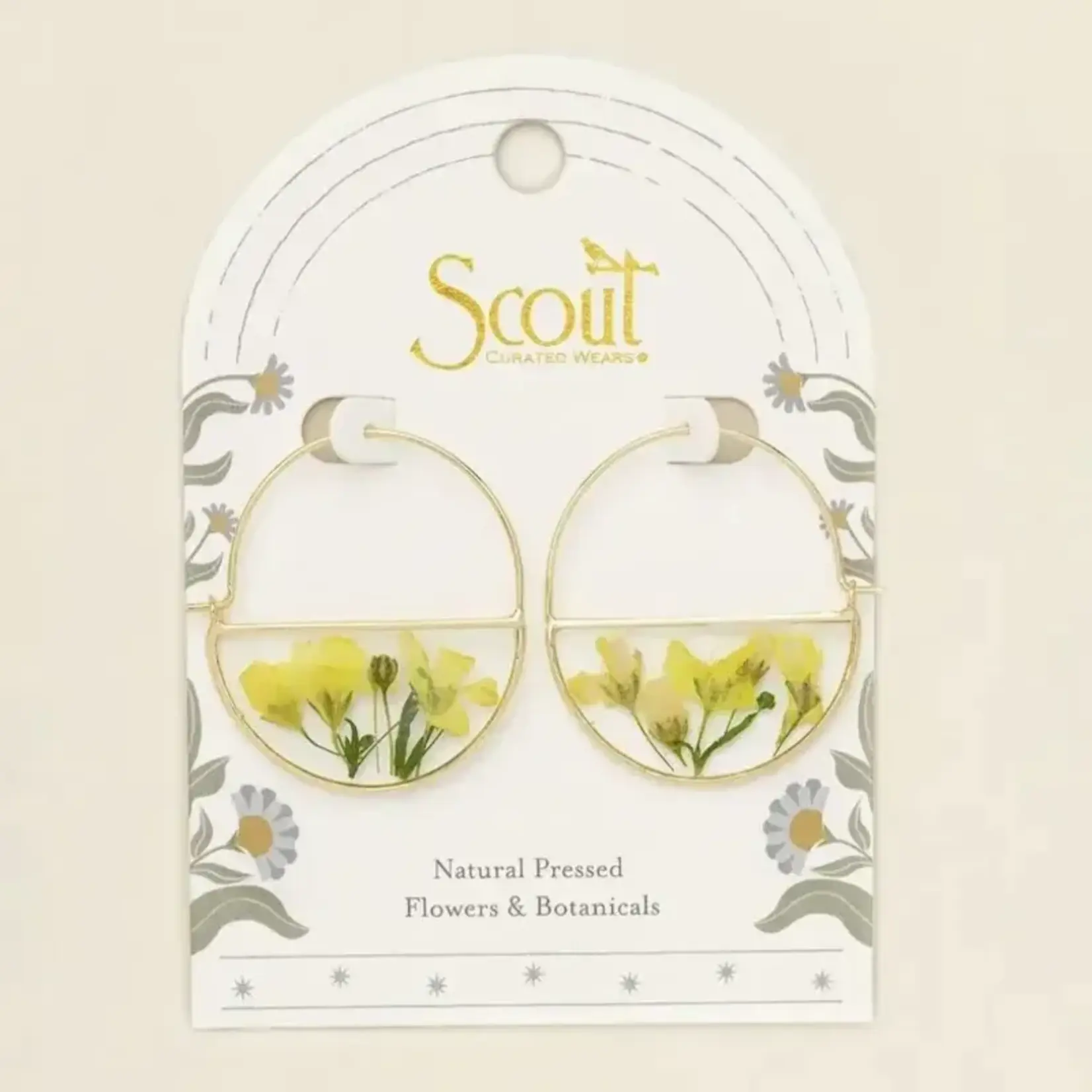 Scout Curated Wears Yellow Pressed Flower Earrings