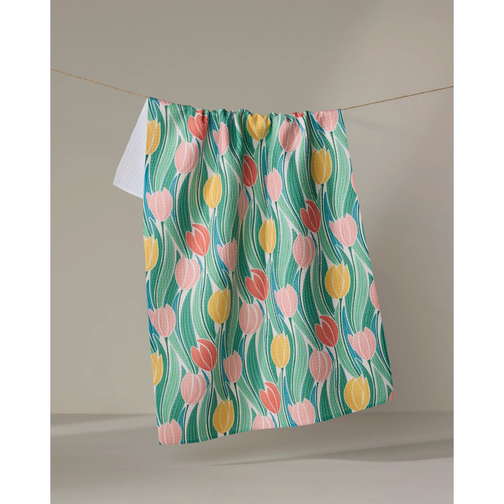 Geometry Tranquil Tulips Geometry Tea Towel