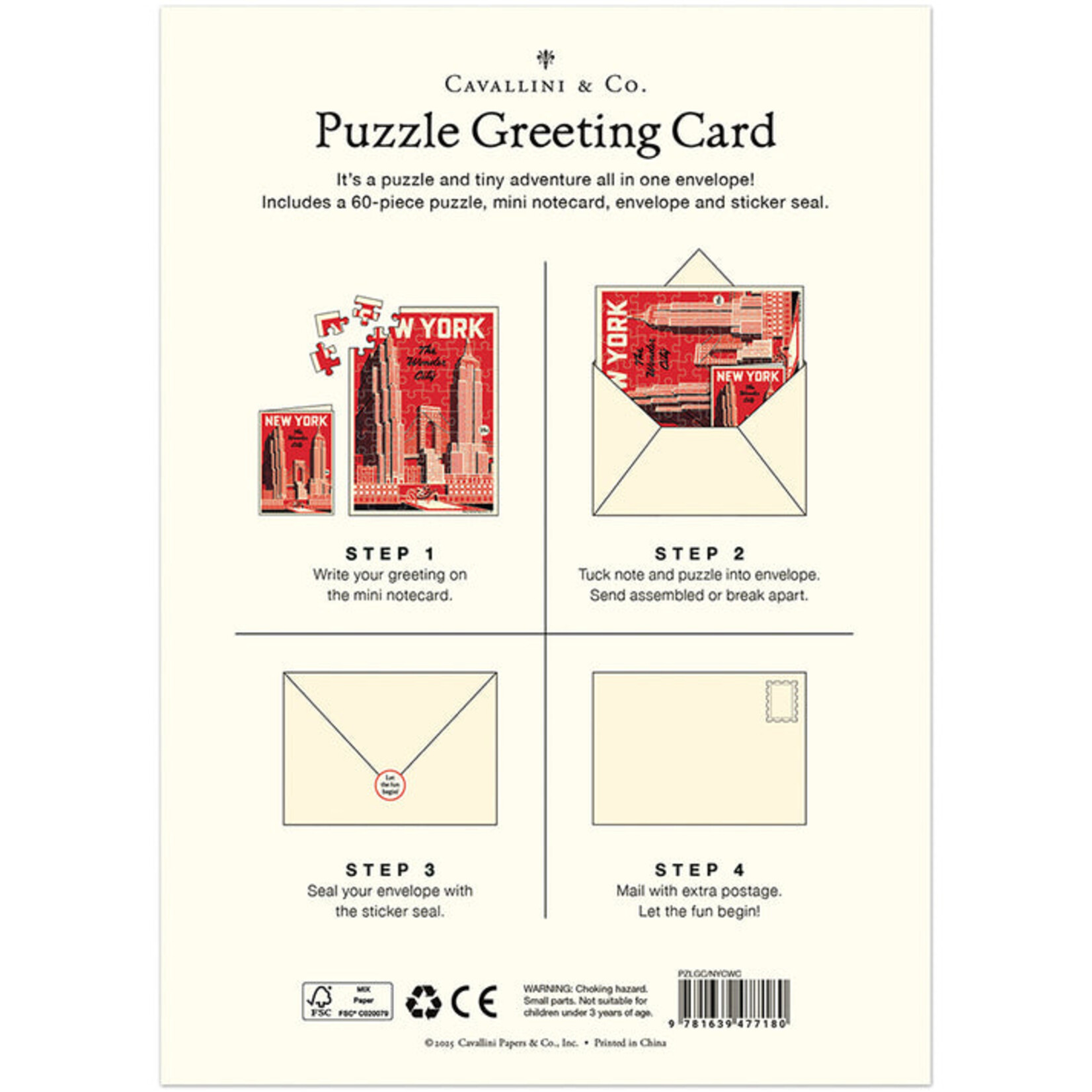 Cavallini NYC Wonder City Puzzle Card