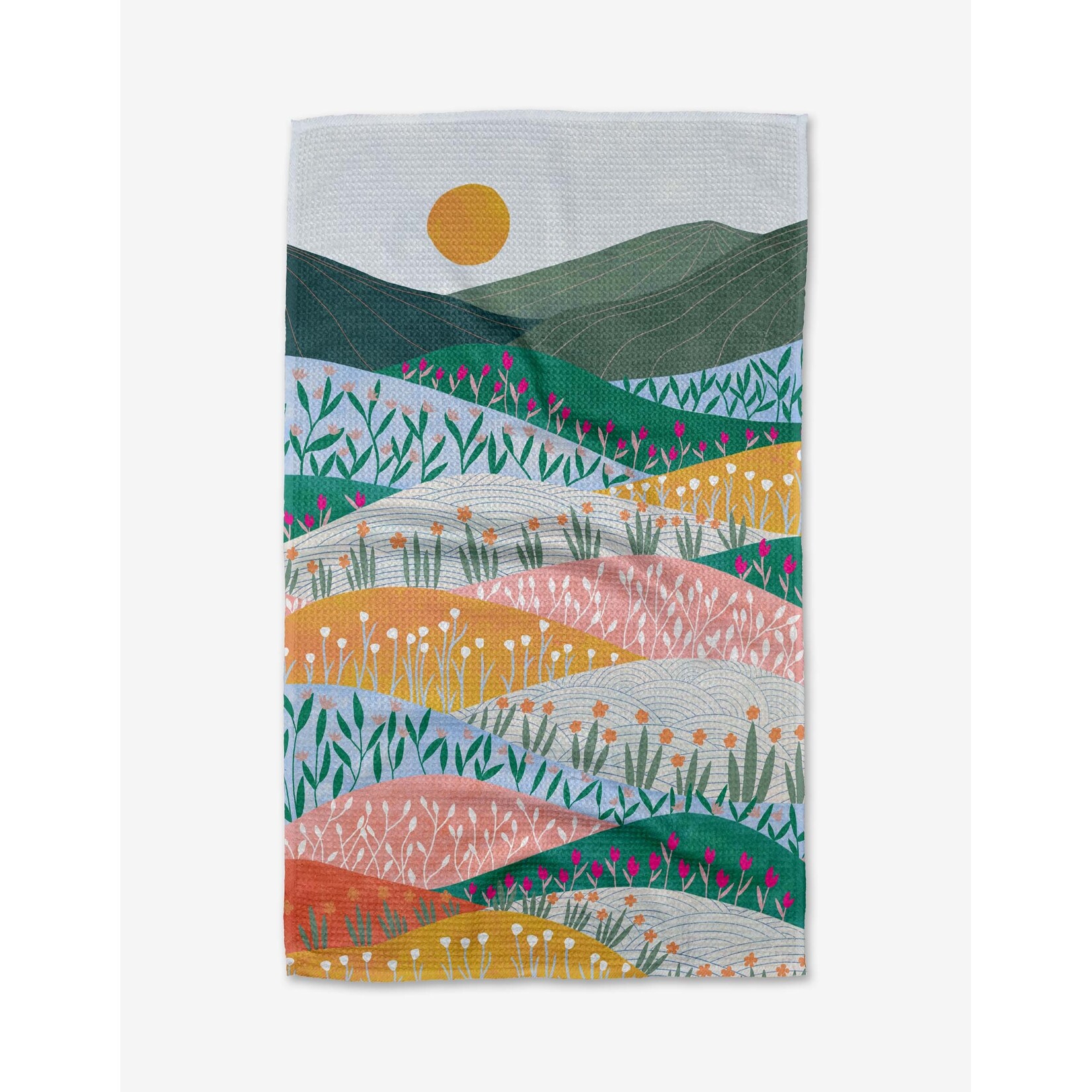 Geometry Sunrise Mountains Geometry Tea Towel