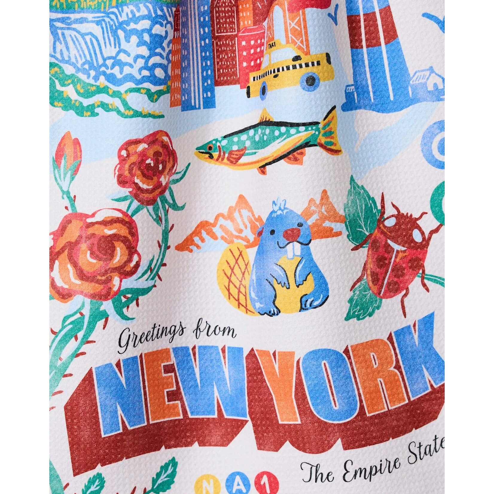 Geometry Greetings from New York Geometry Tea Towel