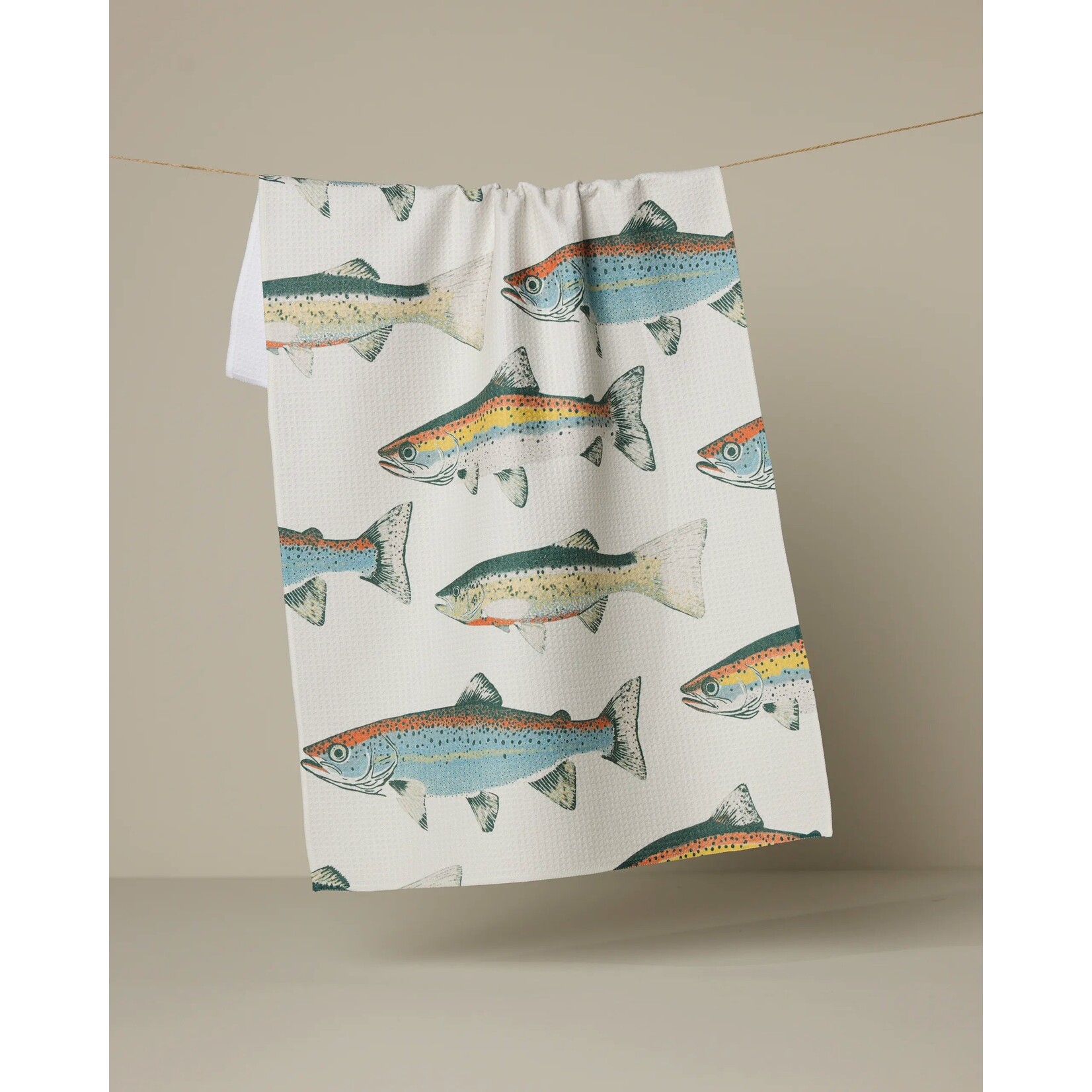 Geometry Hooked on Fishing Geometry Tea Towel