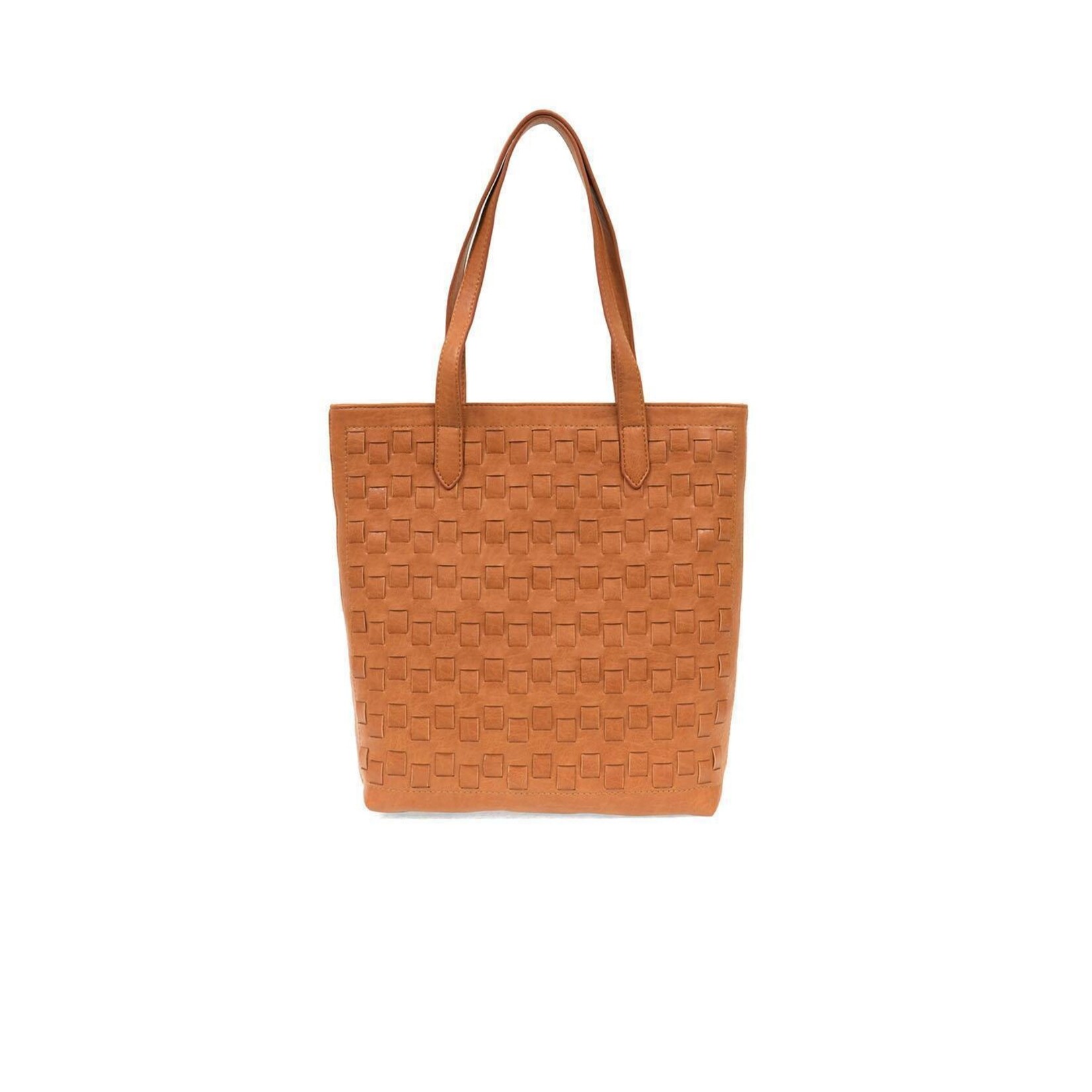 Joy Accessories Willa Woven Tote in Cognac