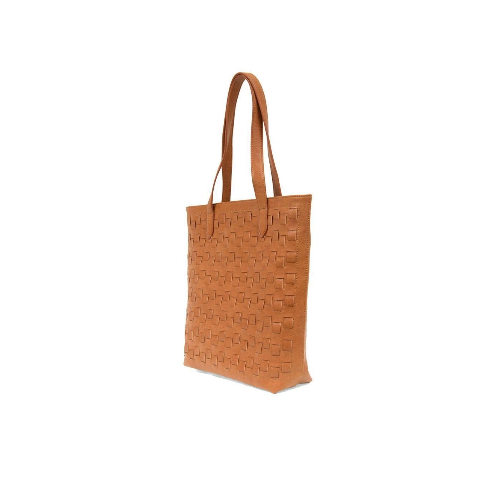 Joy Accessories Willa Woven Tote in Cognac