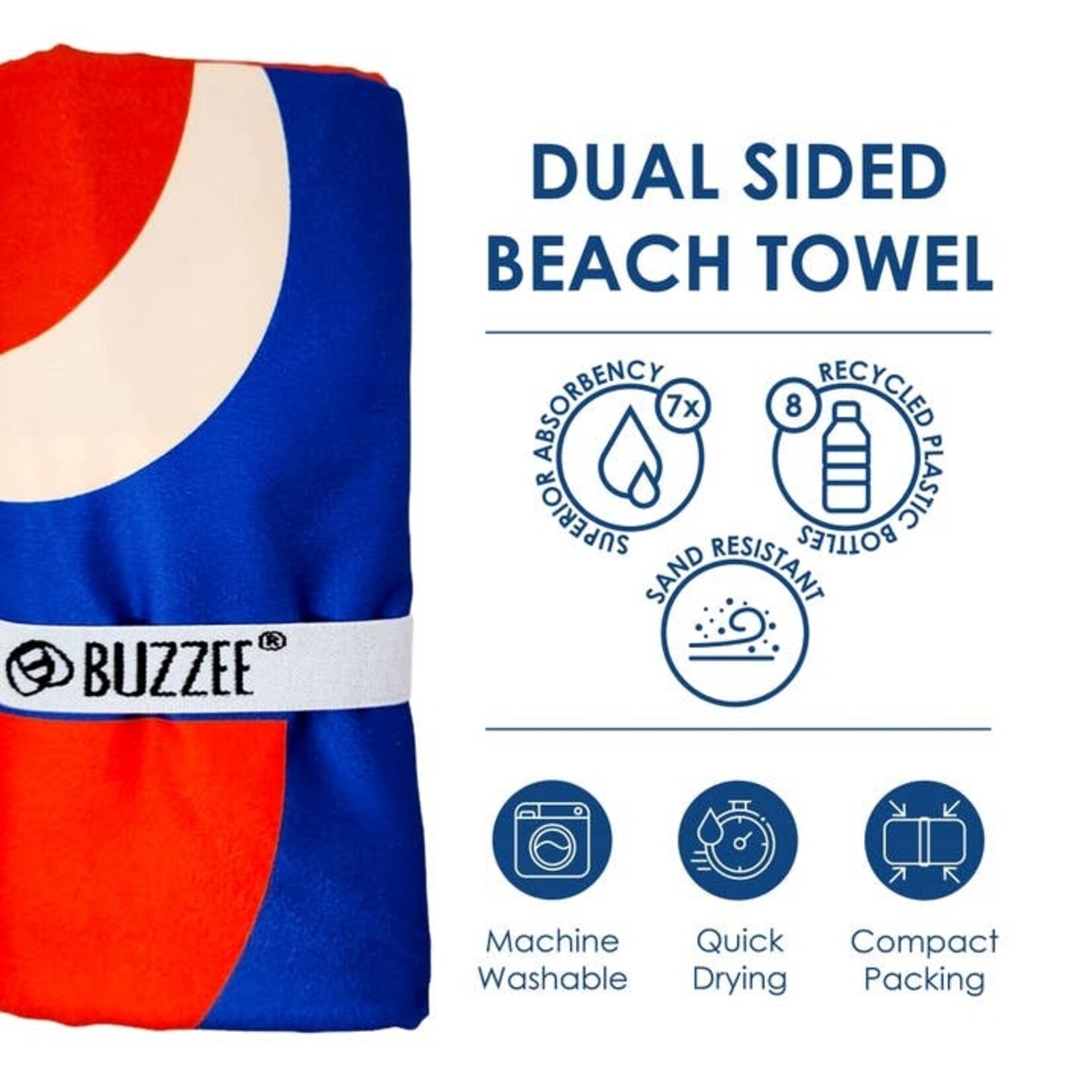 Sand Resistant Towel in Retro Blue