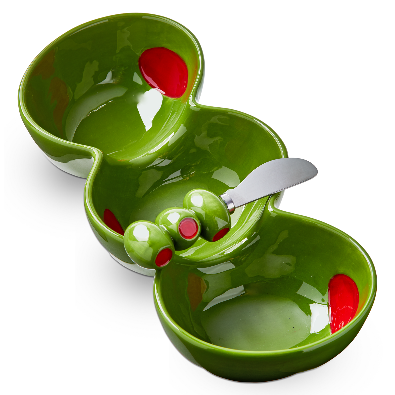 Tag Olive 3-Part Server & Spreader Set