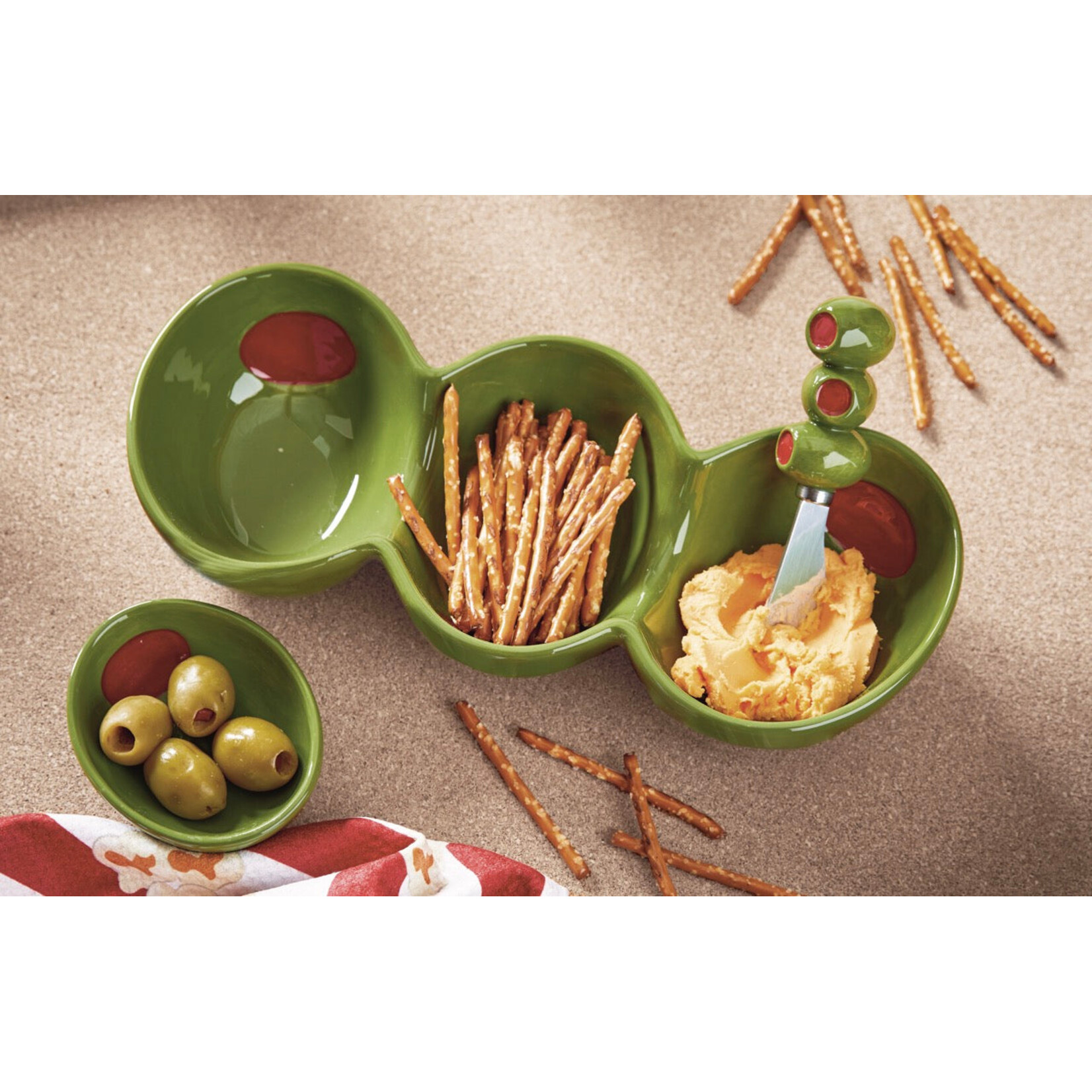 Tag Olive 3-Part Server & Spreader Set