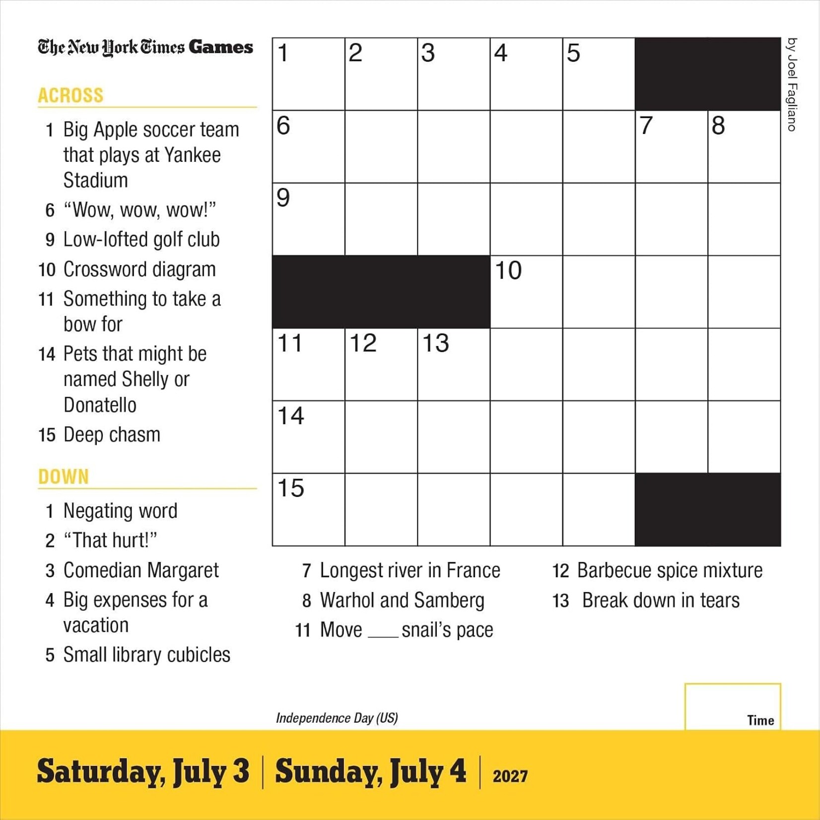 Simon and Schuster New York Times Mini Crossword Puzzle Boxed Calendar 2027