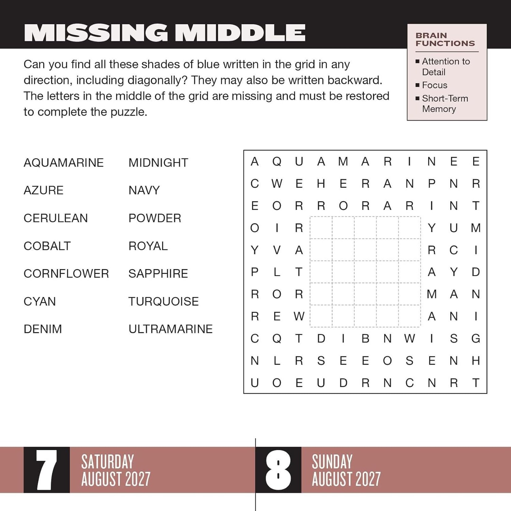 Workman Publishing Brainpower Puzzles Page A Day 2027
