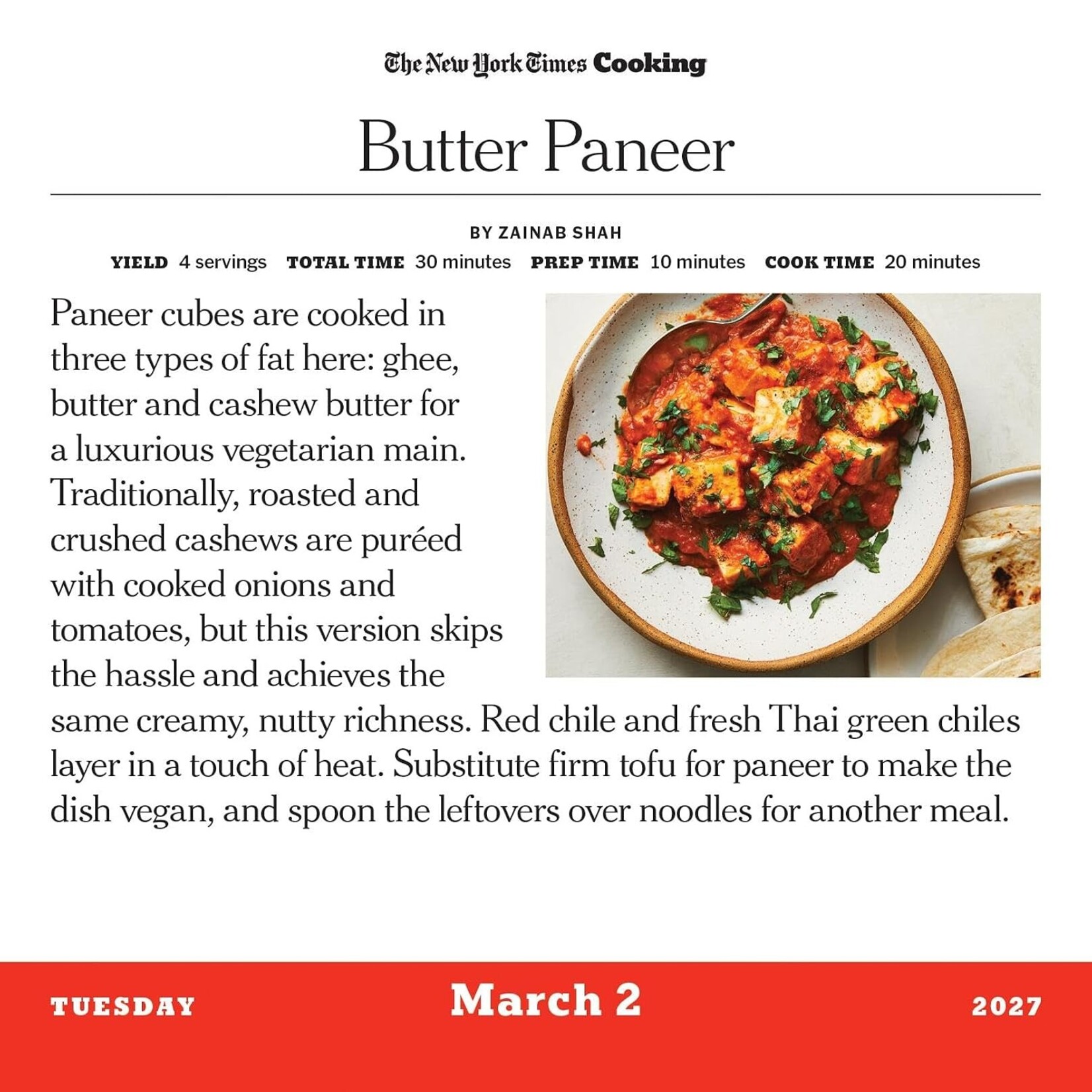 Workman Publishing New York Times Cooking Boxed Calendar 2027