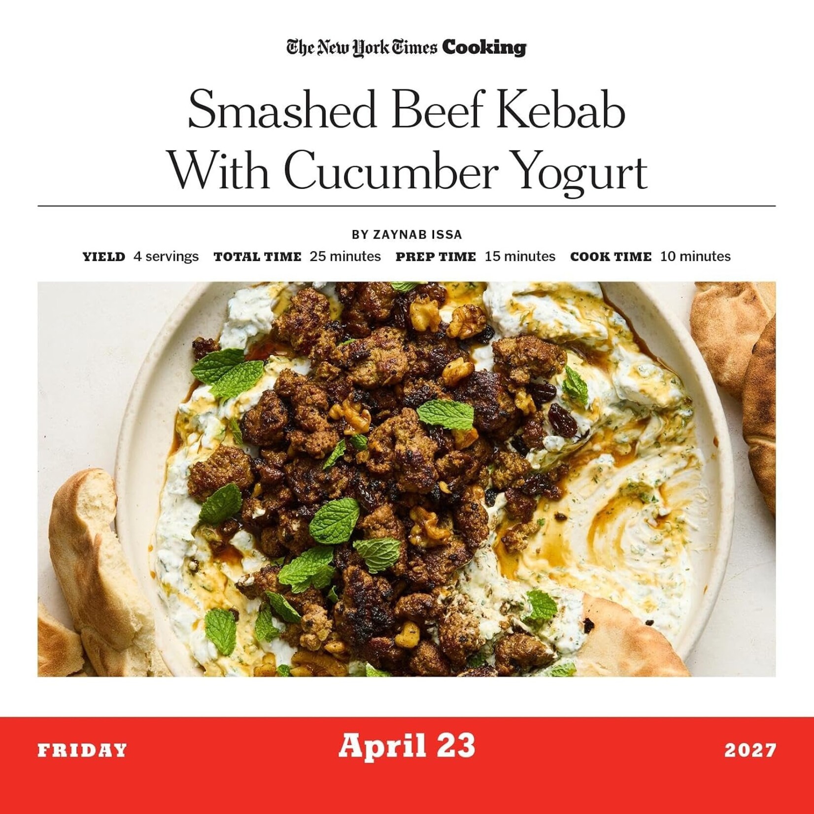 Workman Publishing New York Times Cooking Boxed Calendar 2027