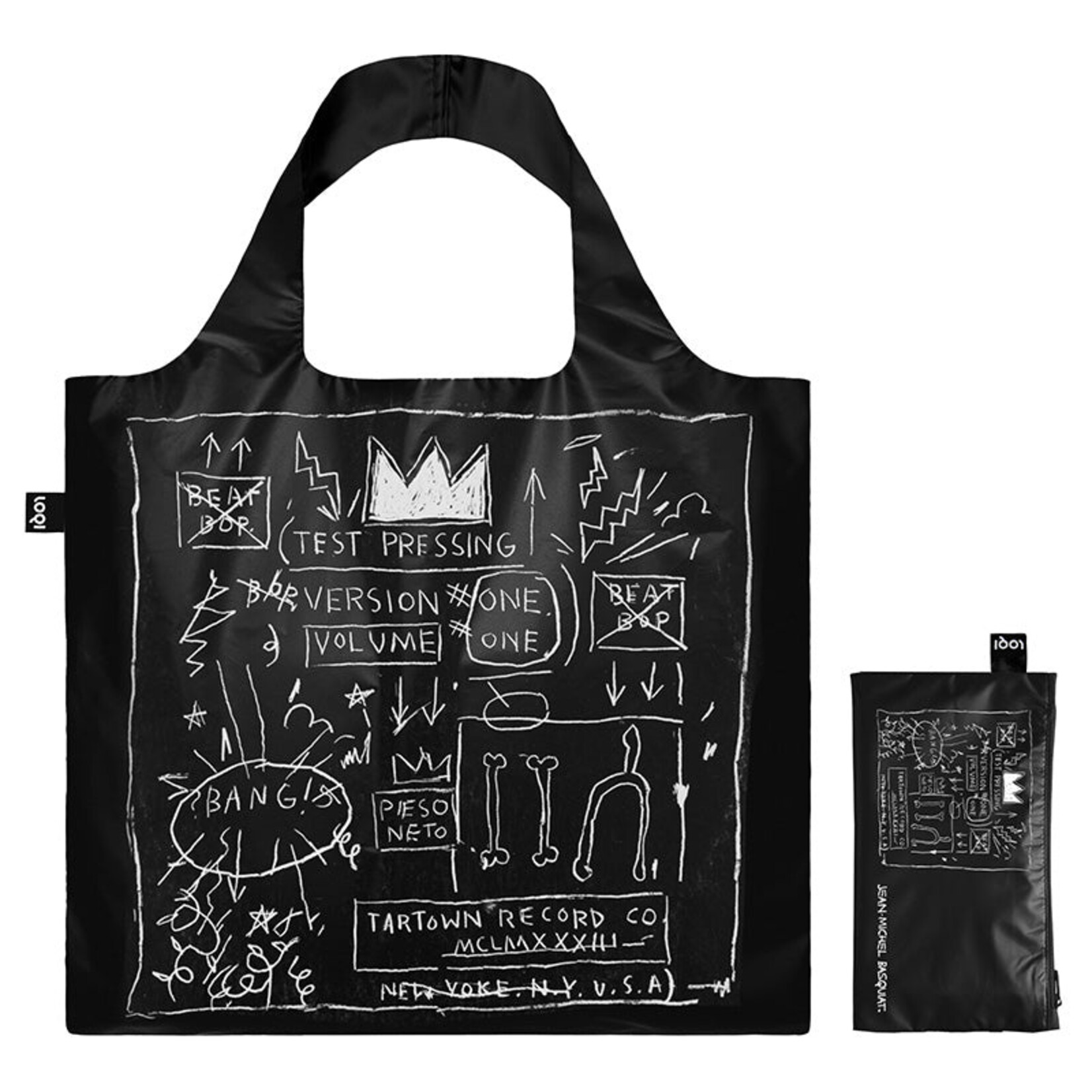 Basquiat Crown Black Metallic Loqi Bag