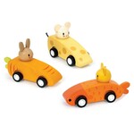 Mentari Toys Wooden Animal Friends Pull-Back Racing Cars