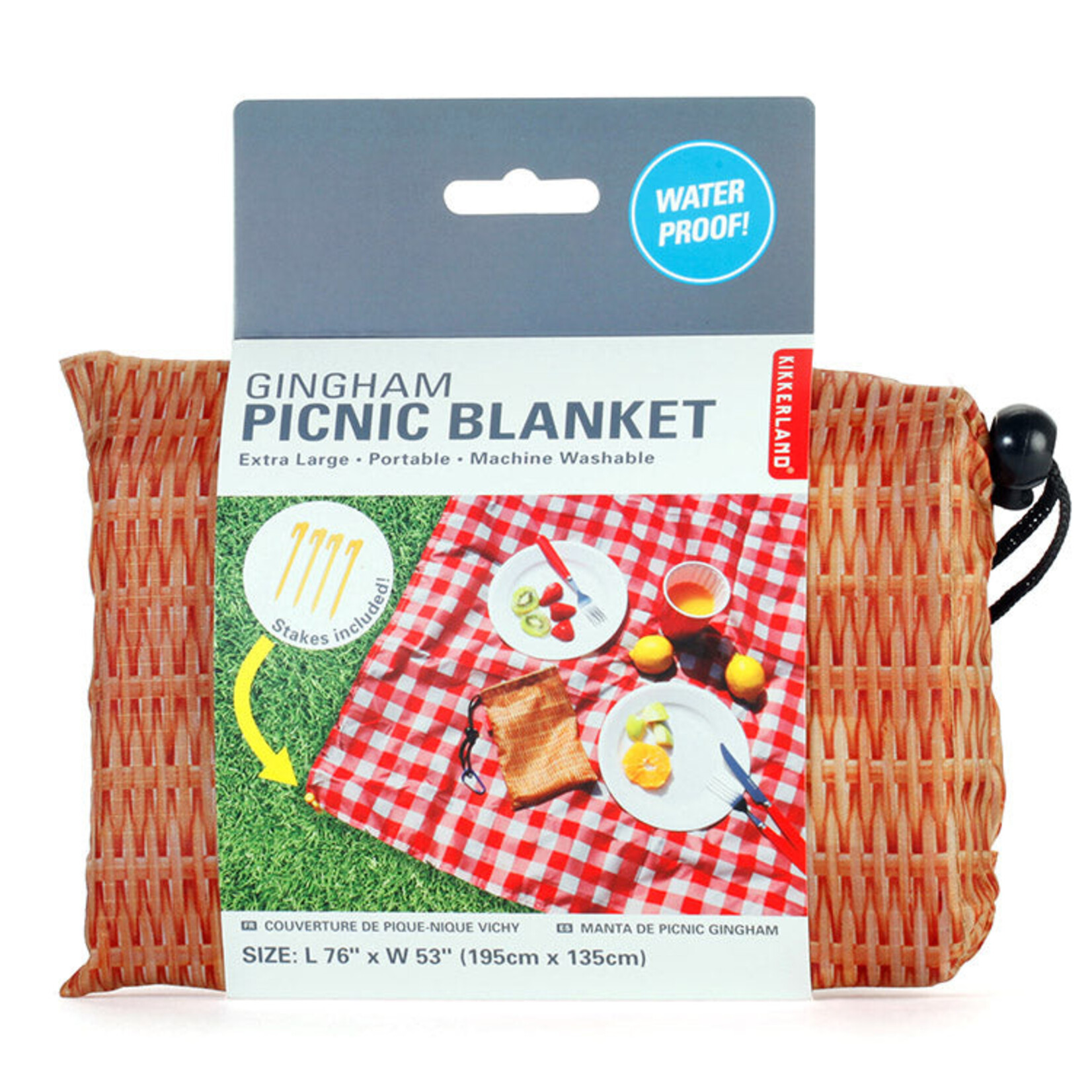 Kikkerland Gingham Picnic Blanket