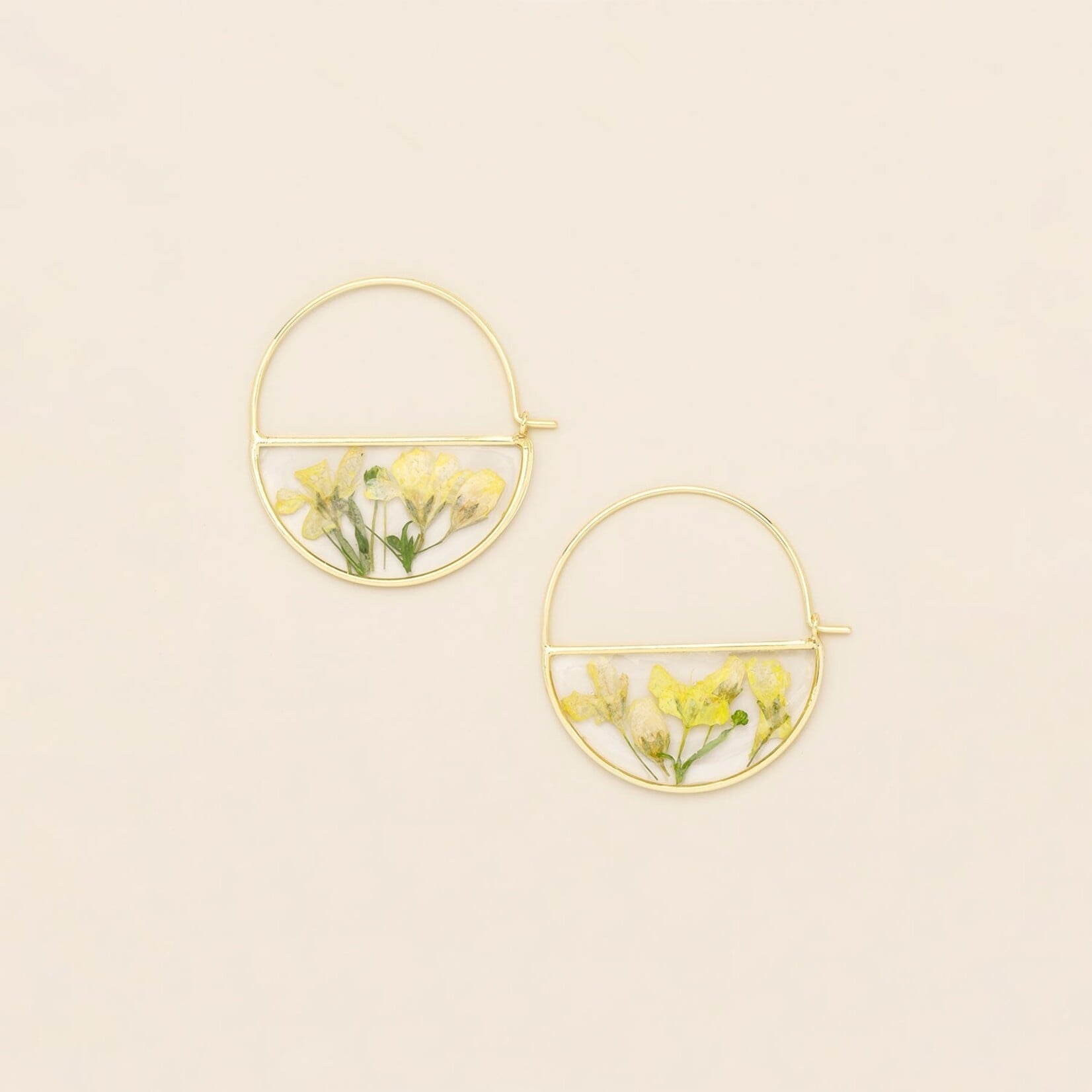 Scout Curated Wears Yellow Pressed Flower Earrings