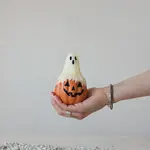 Creative Coop Ghost on Jack-O-Lantern Candle