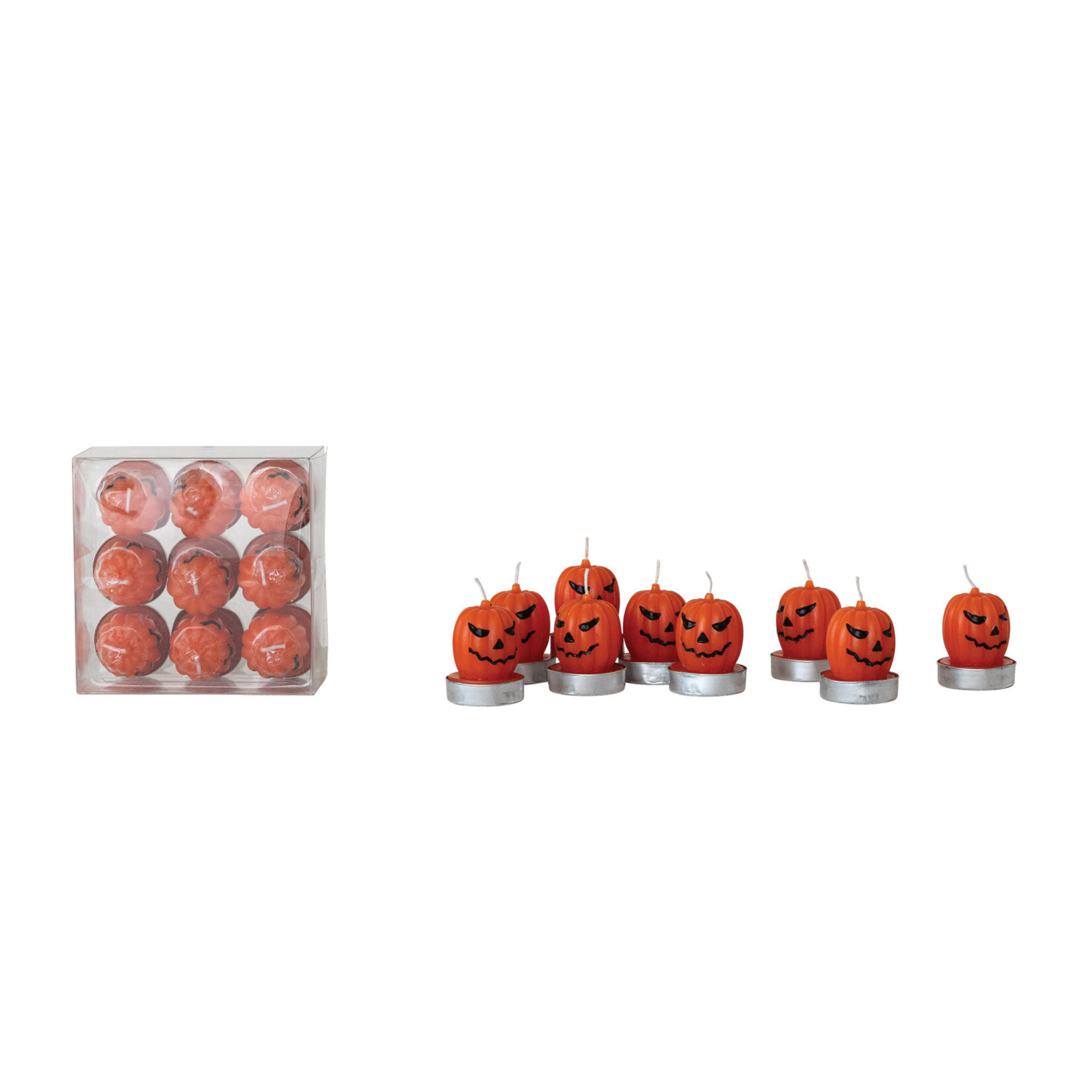 Creative Coop Jack-O-Lantern Tealight Candles Set
