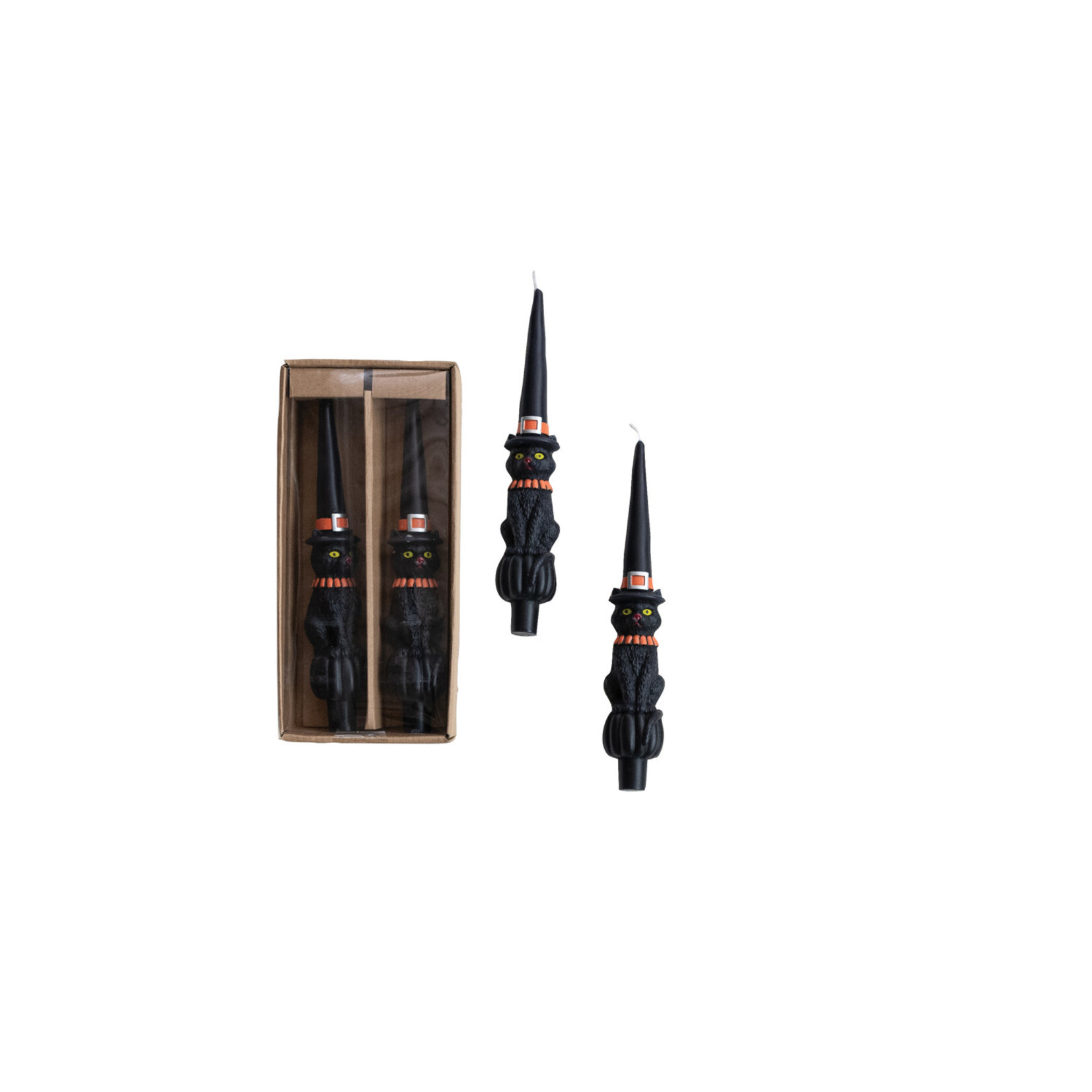 Creative Coop Witch Cat Taper Set