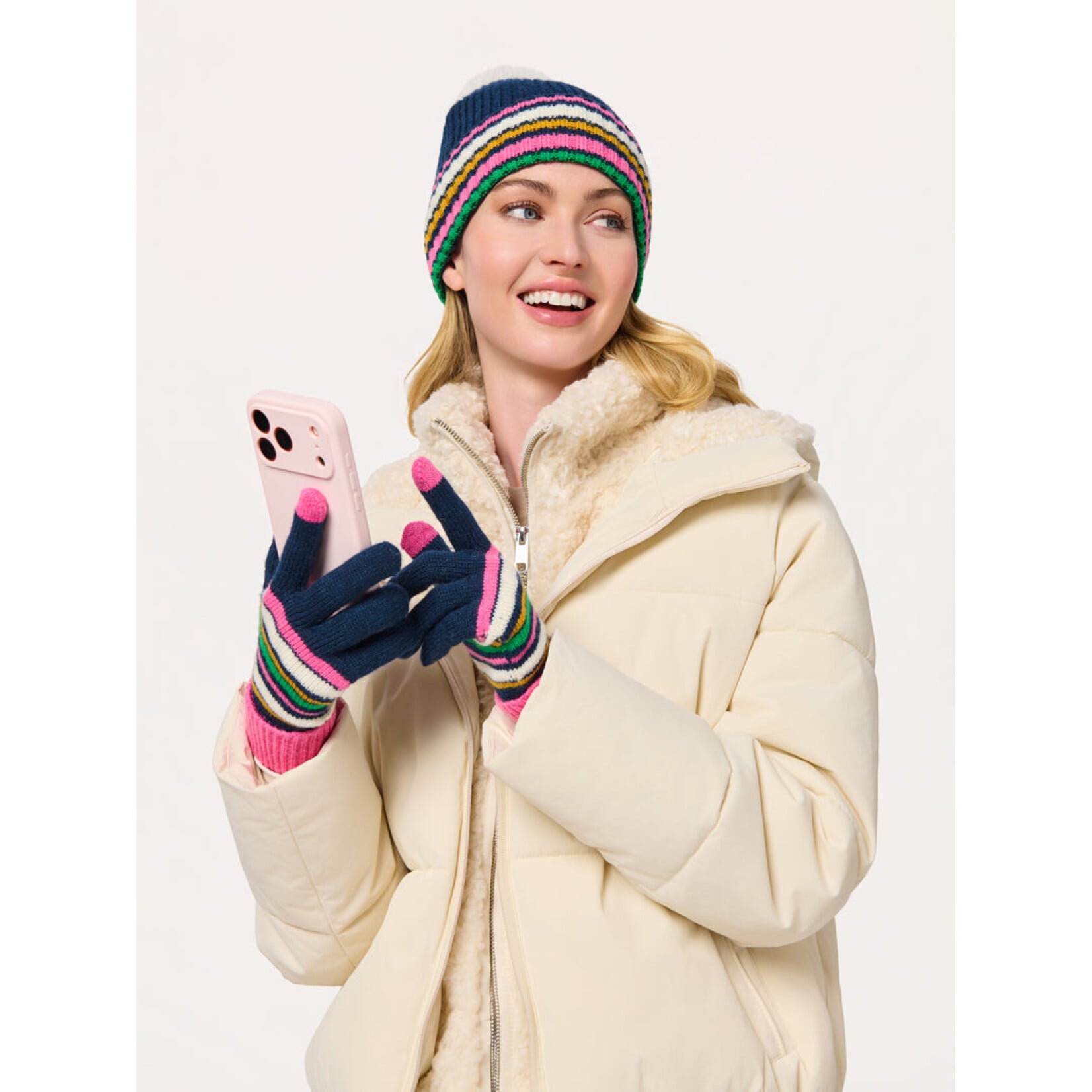 Elle Touchscreen Gloves in Navy