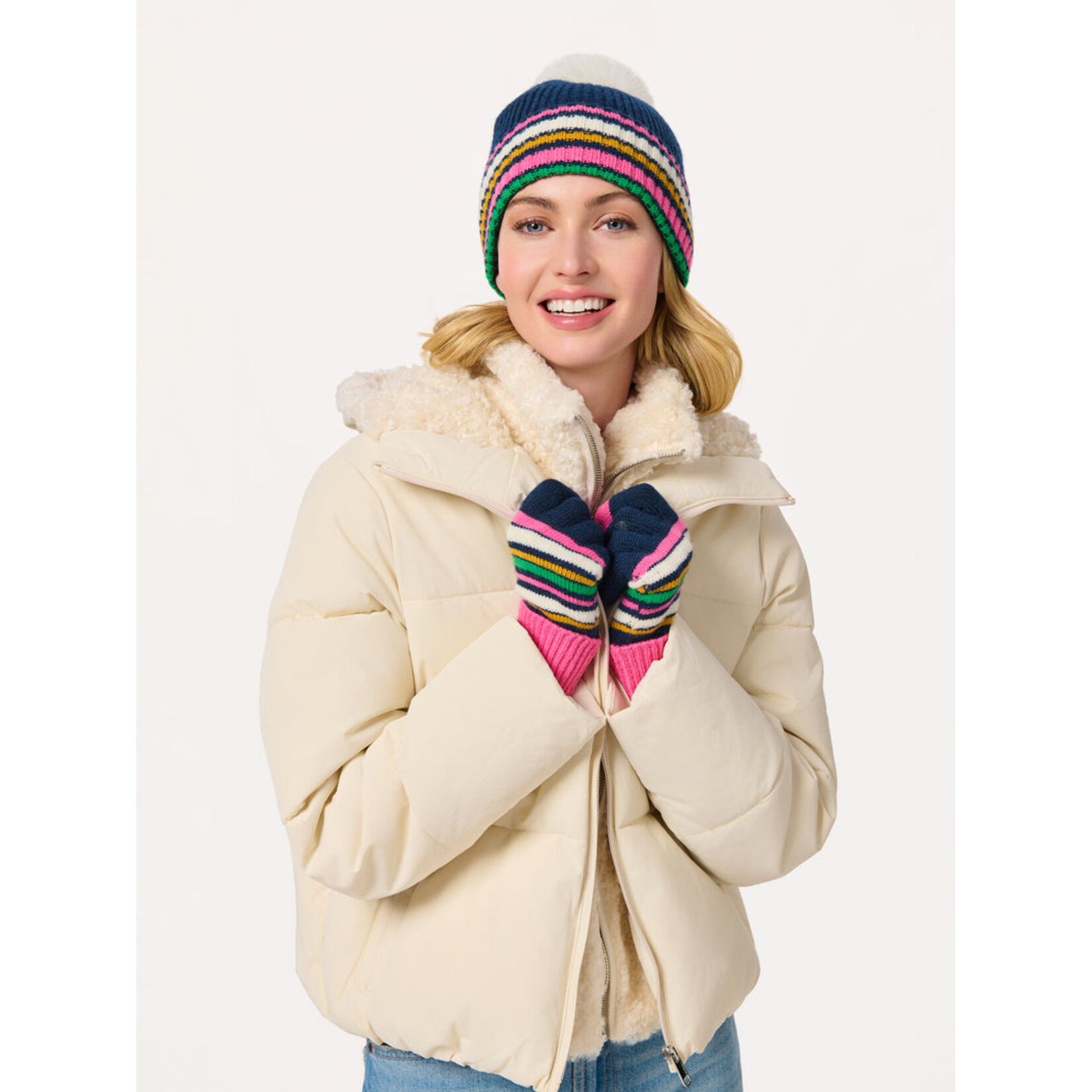 Elle Touchscreen Gloves in Navy
