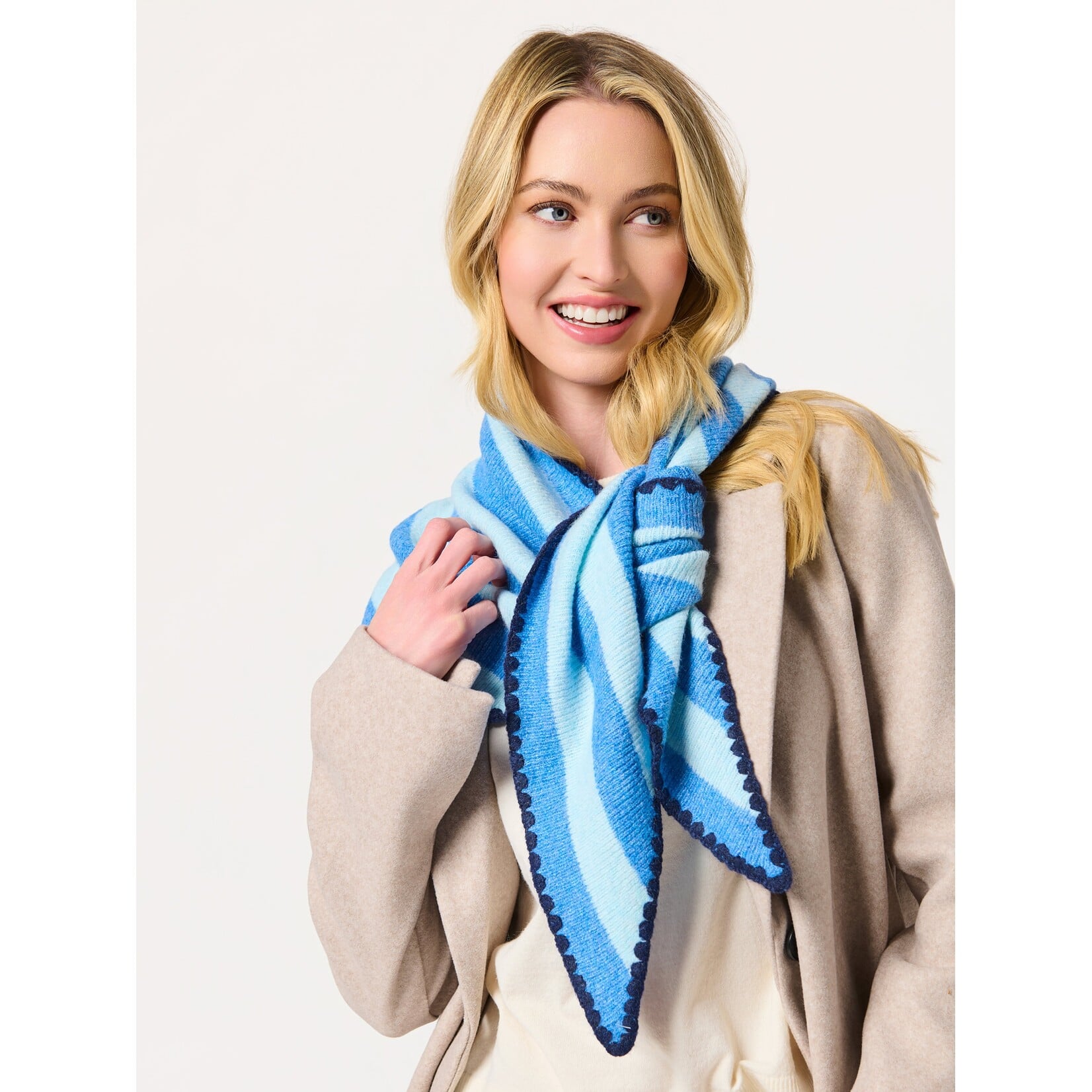 shiraleah Joy Large Triangle Scarf in Blue