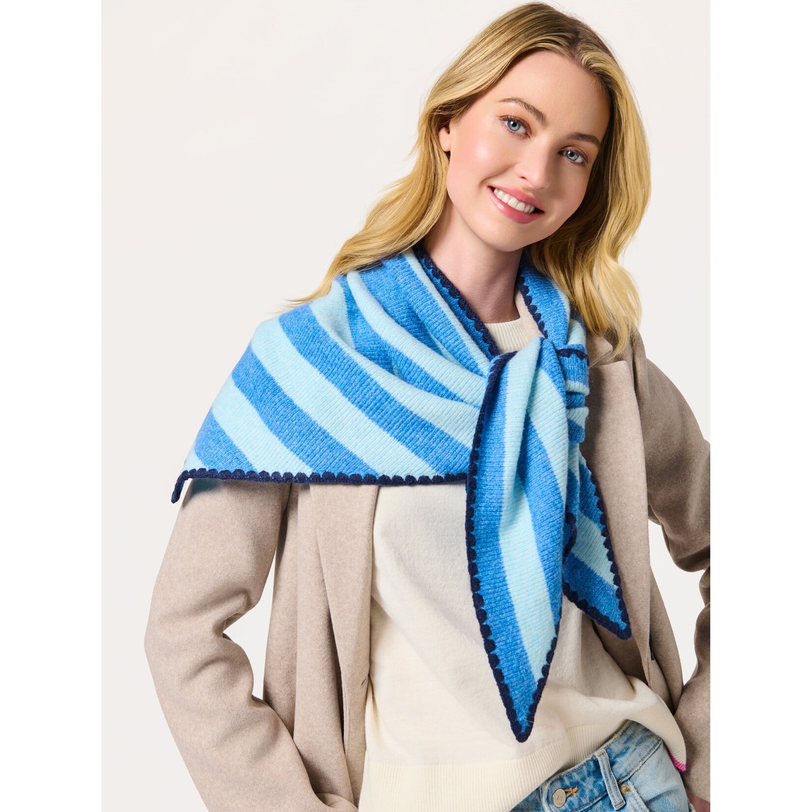 shiraleah Joy Large Triangle Scarf in Blue