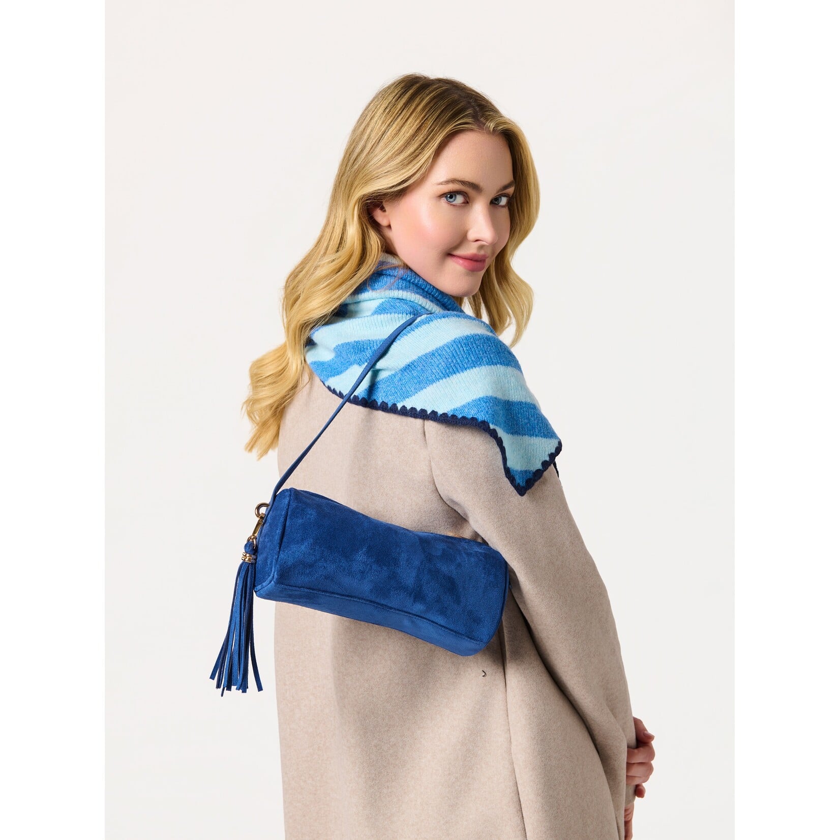 shiraleah Joy Large Triangle Scarf in Blue