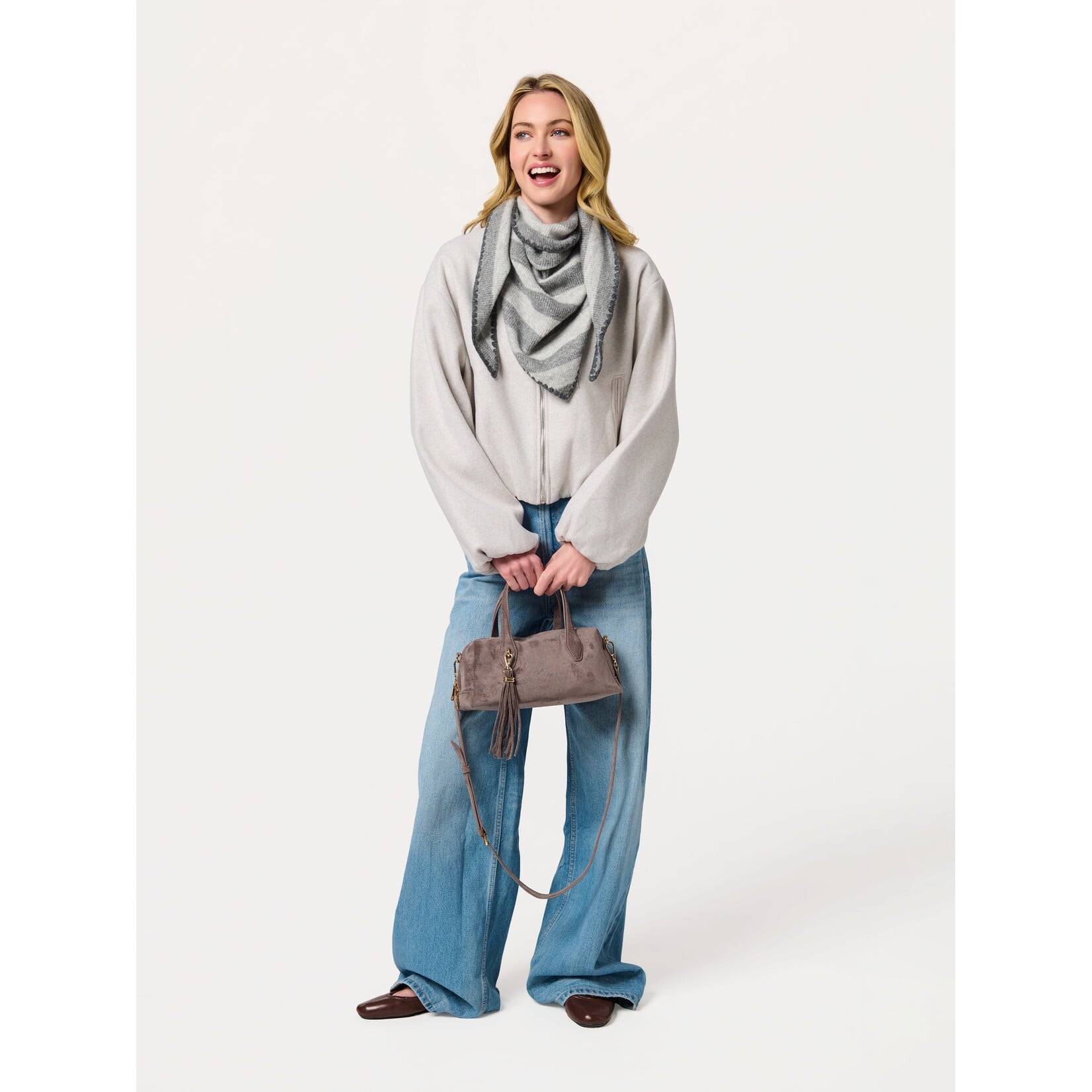 shiraleah Joy Large Triangle Scarf in Grey