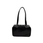 Joy Accessories Jackie Faux Croc Boston Shoulder Bag in Black