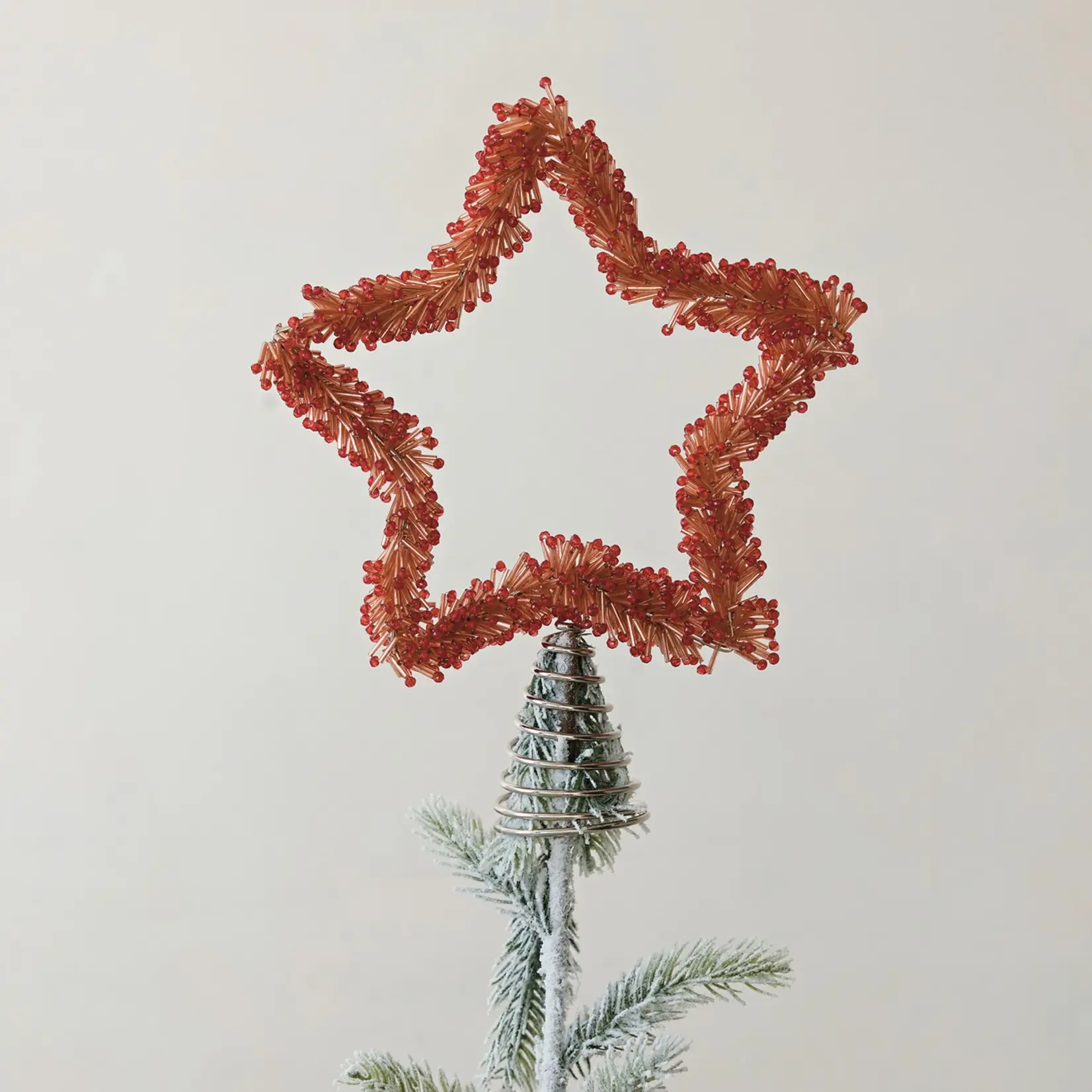 Creative Coop Glass Beaded Metal Star Tree Topper