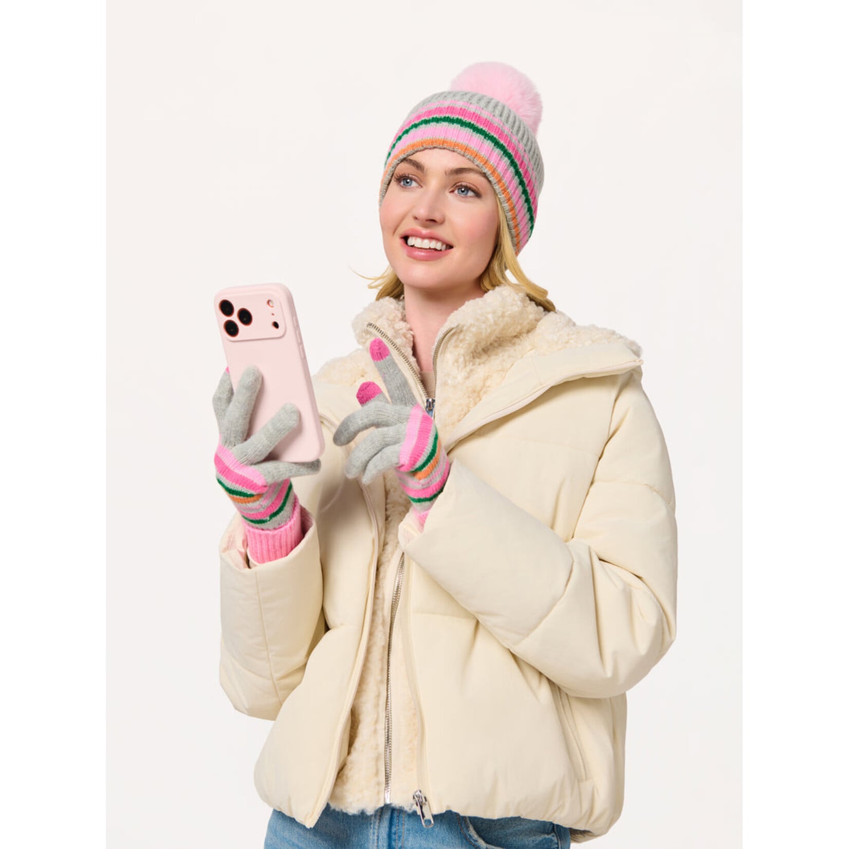 Elle Touchscreen Gloves in Grey