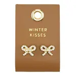 Winter Kiss Bow Stud Earrings