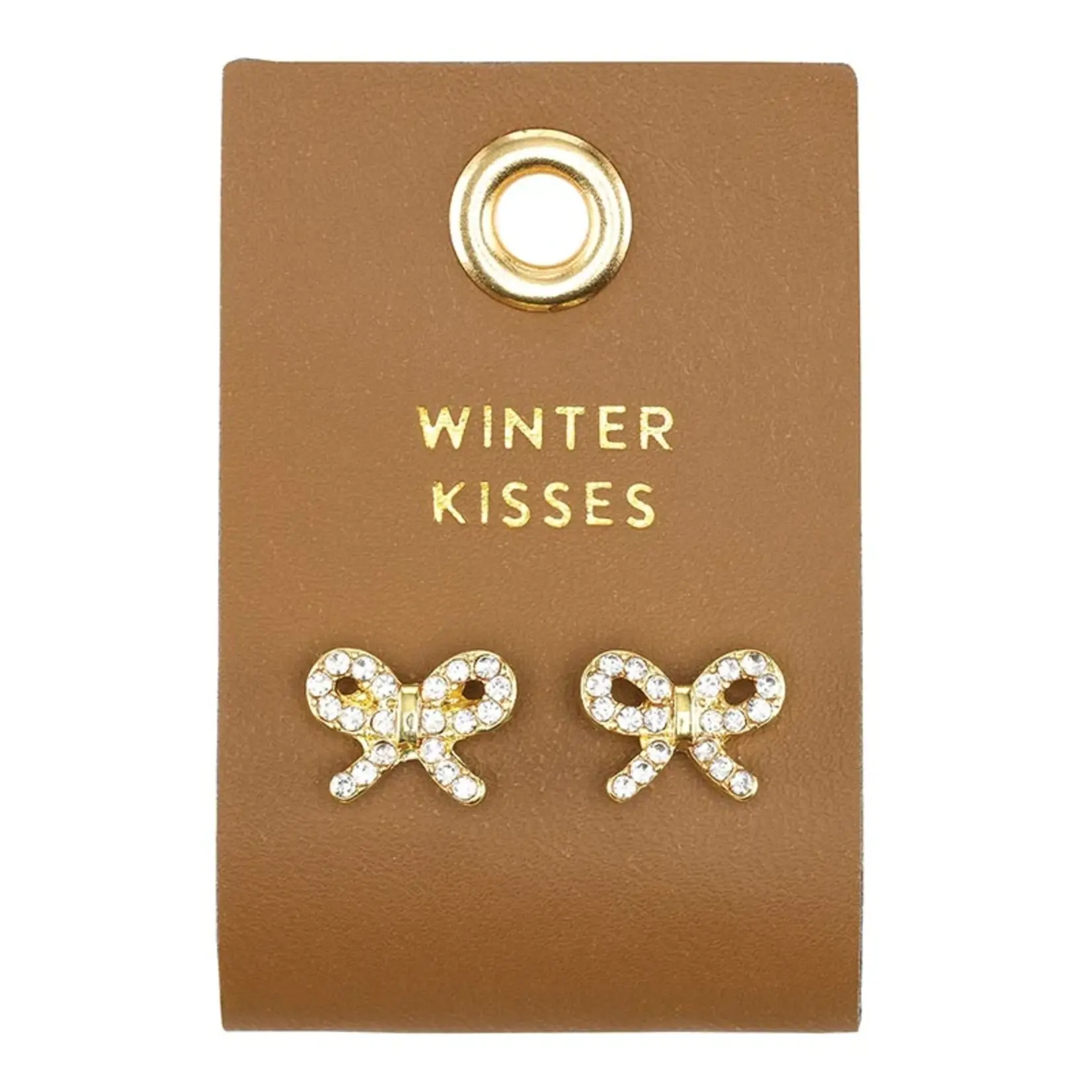 Winter Kiss Bow Stud Earrings