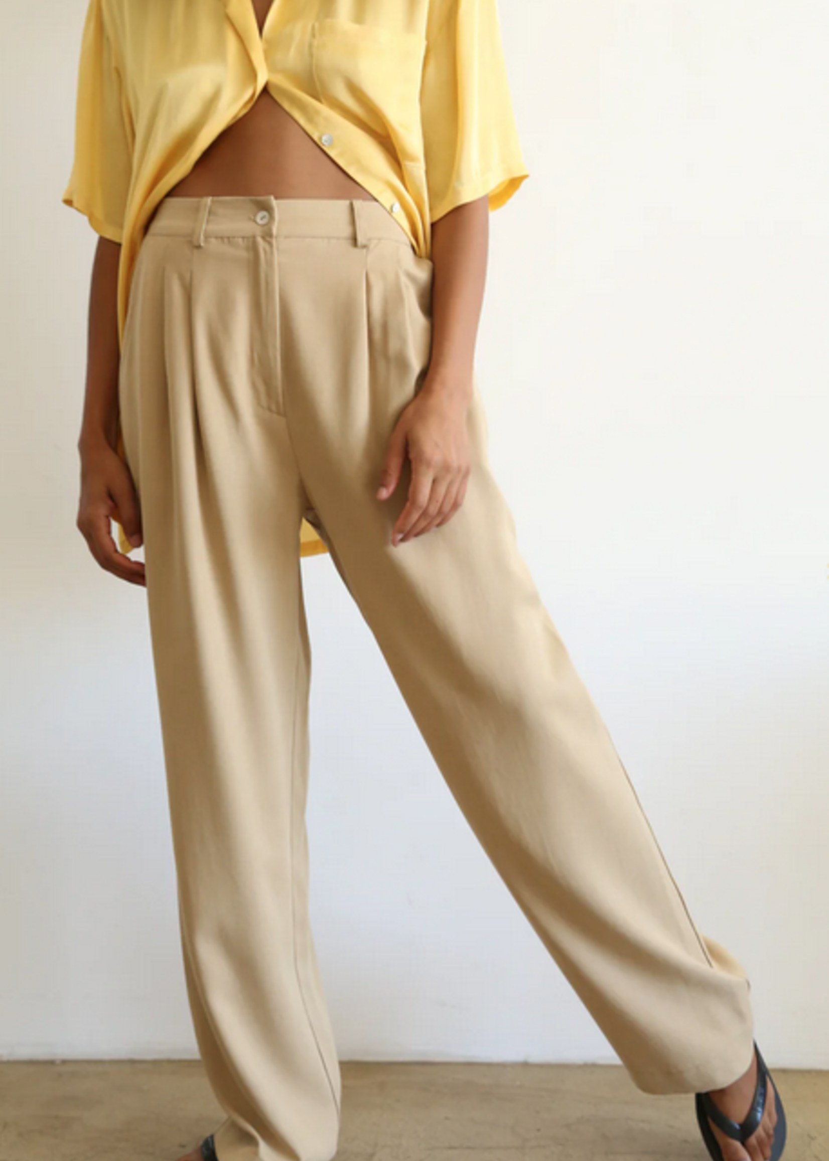 DONNI TWILL PLEATED PANT