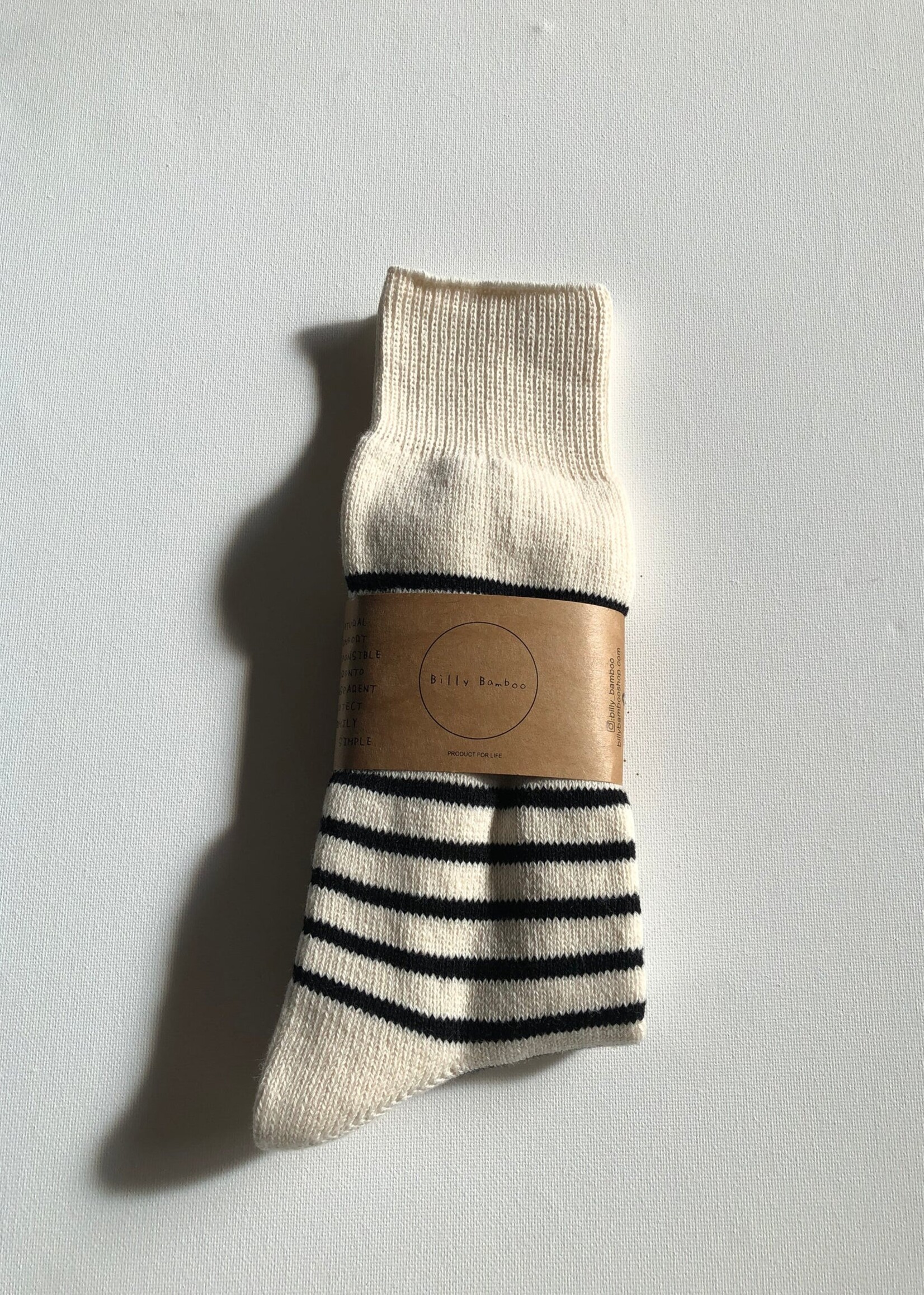 ORGANIC COTTON STRIPE HIGH SOCKS