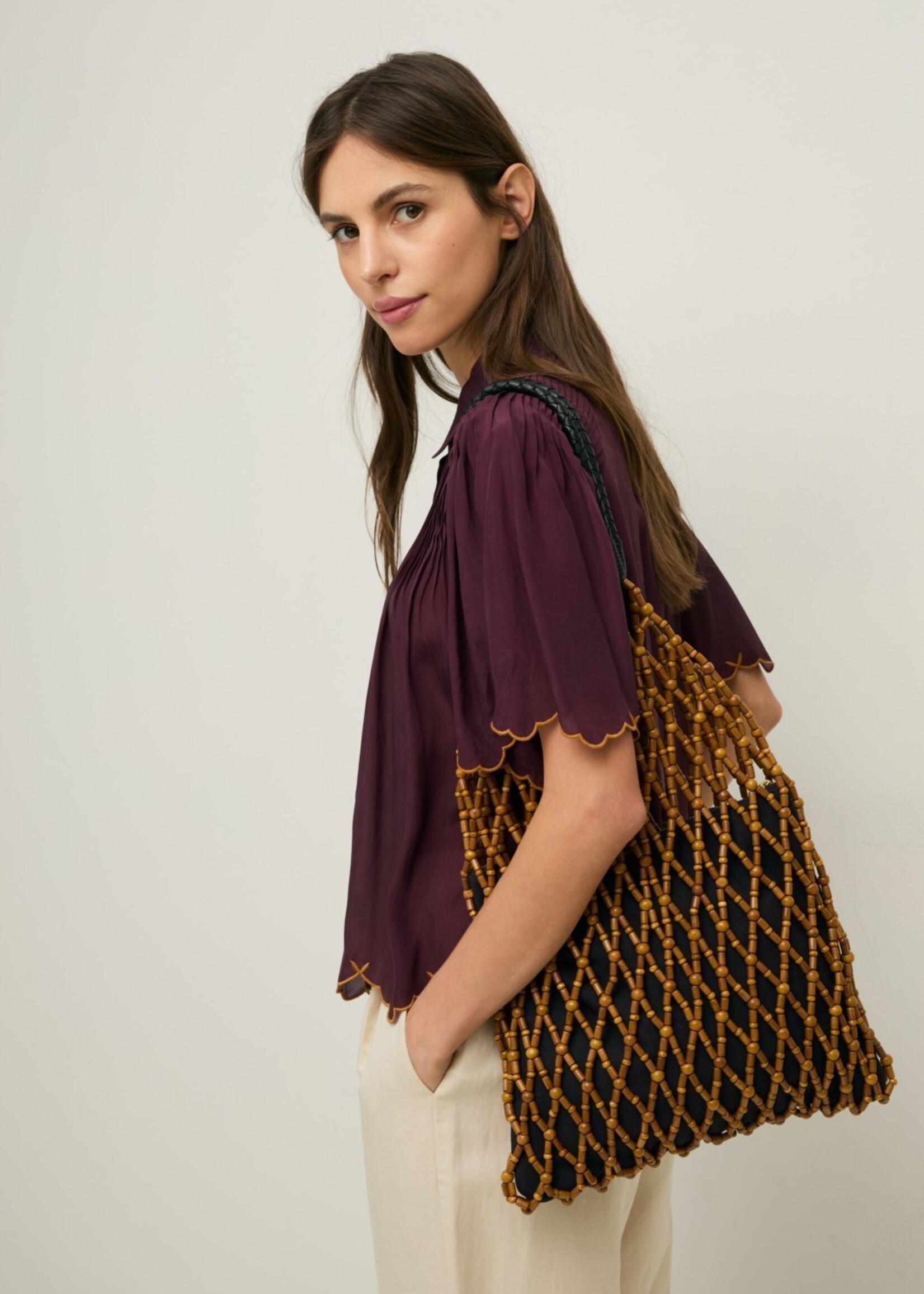 YERSE WOODEN BEAD BAG - 44929