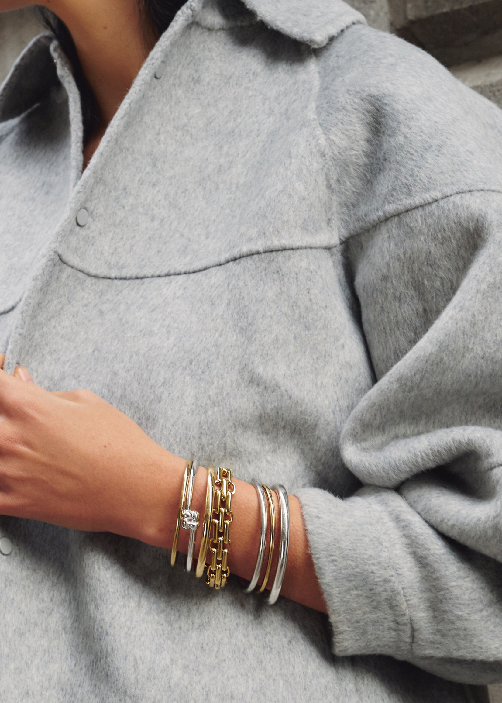 JENNYBIRD SLIM WOVEN SQUARE BANGLE