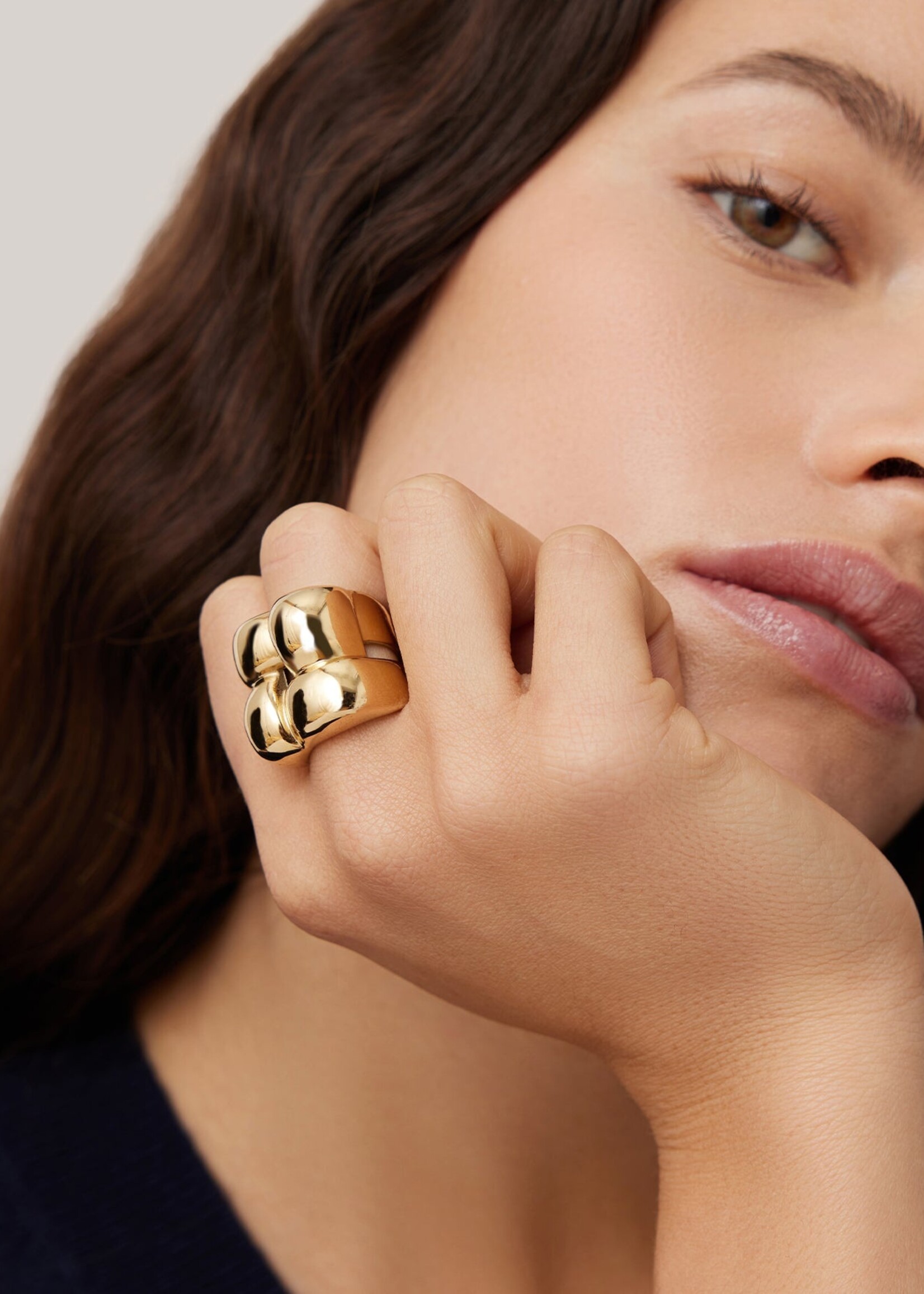 JENNYBIRD MEGA WOVEN SQUARE RING