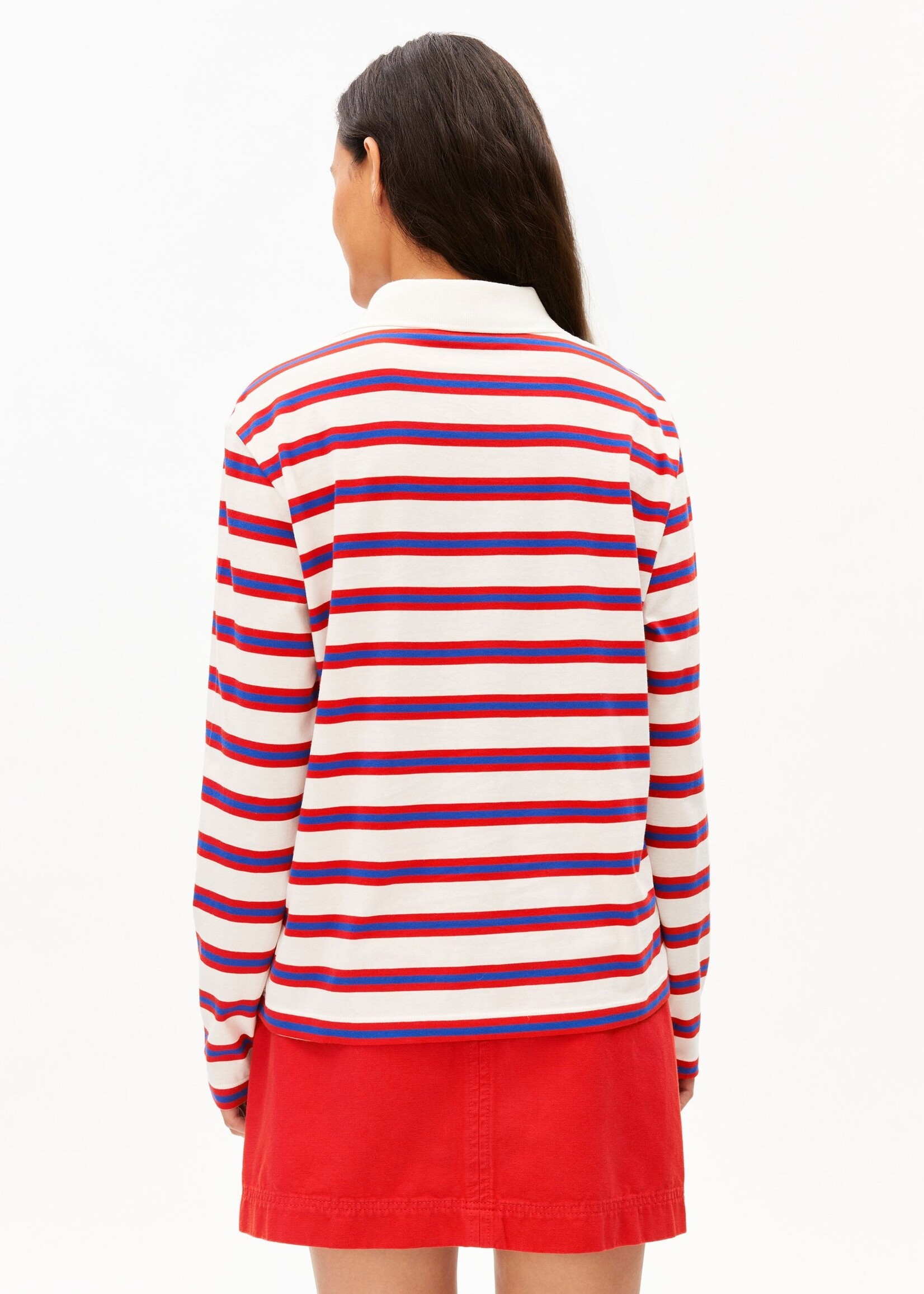 ARMEDANGELS STRIPE POLO LONGSLEEVE