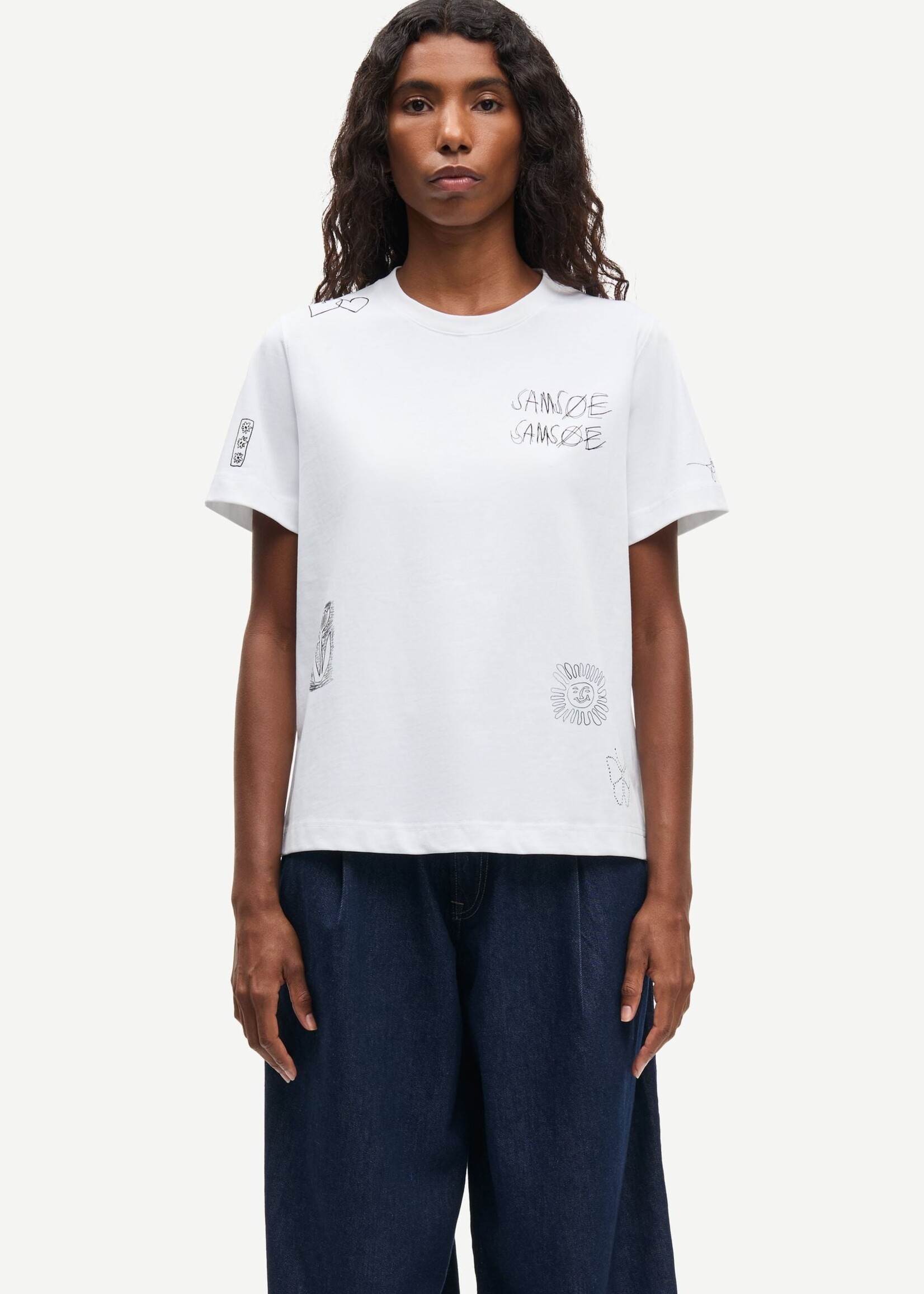 SAMSOE SAMSOE SACAMINO T-SHIRT SCRIBBLES