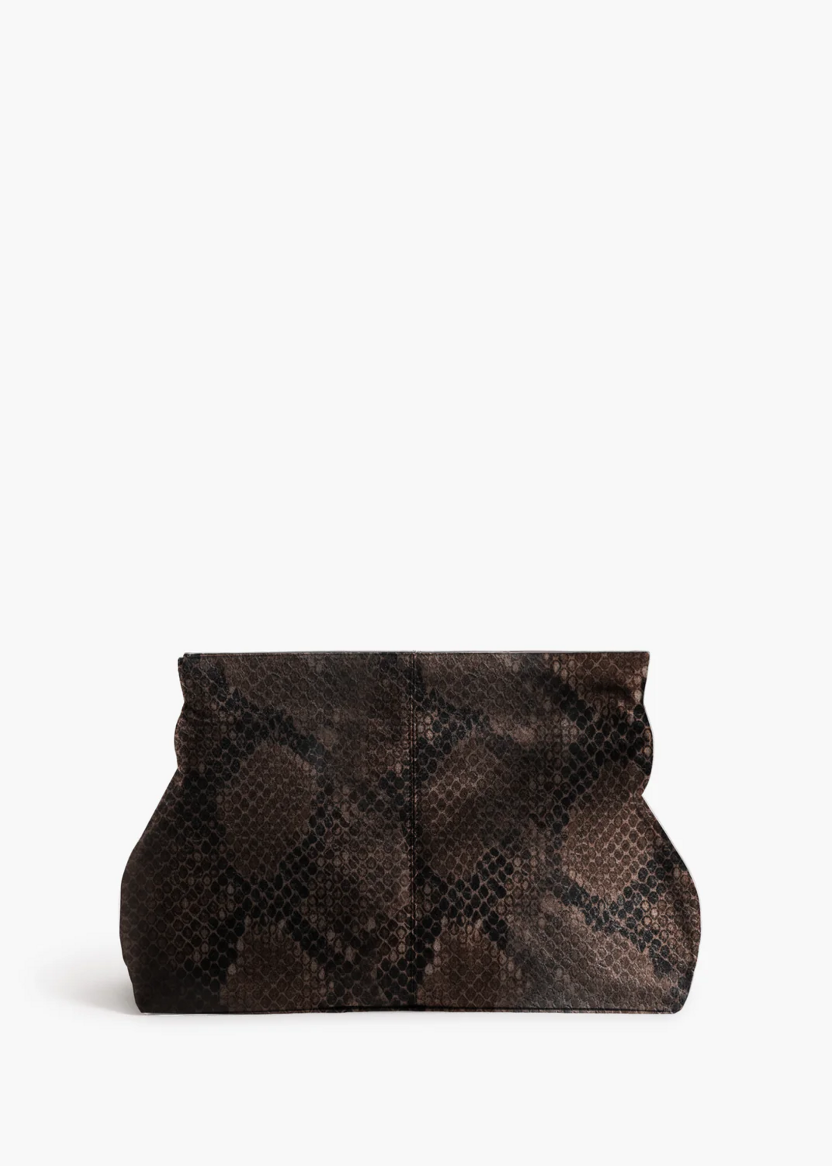 FLATTERED CLAY CLUTCH LEATHER