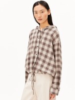 ARMEDANGELS CHECK HOODED BLOUSE