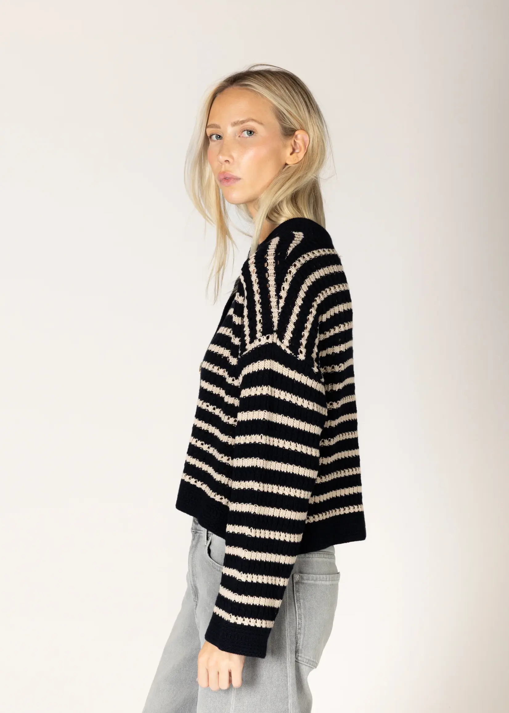 LYLA & LUXE DINASTRIPE CARDI