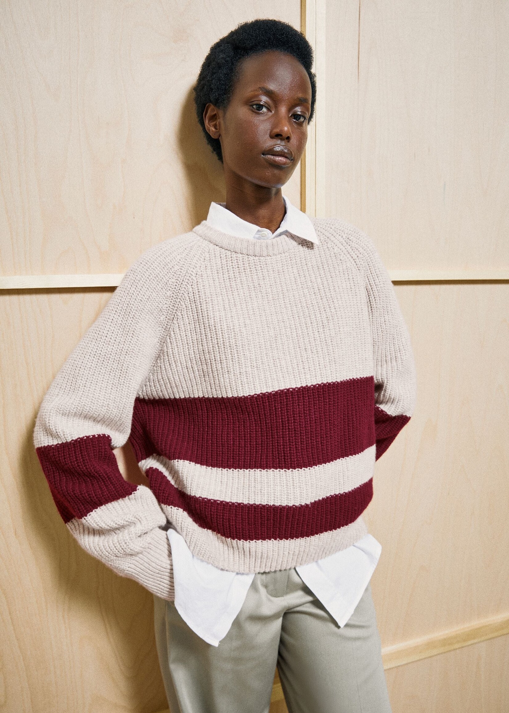 ARMEDANGELS RIB STRIPED KNIT SWEATER