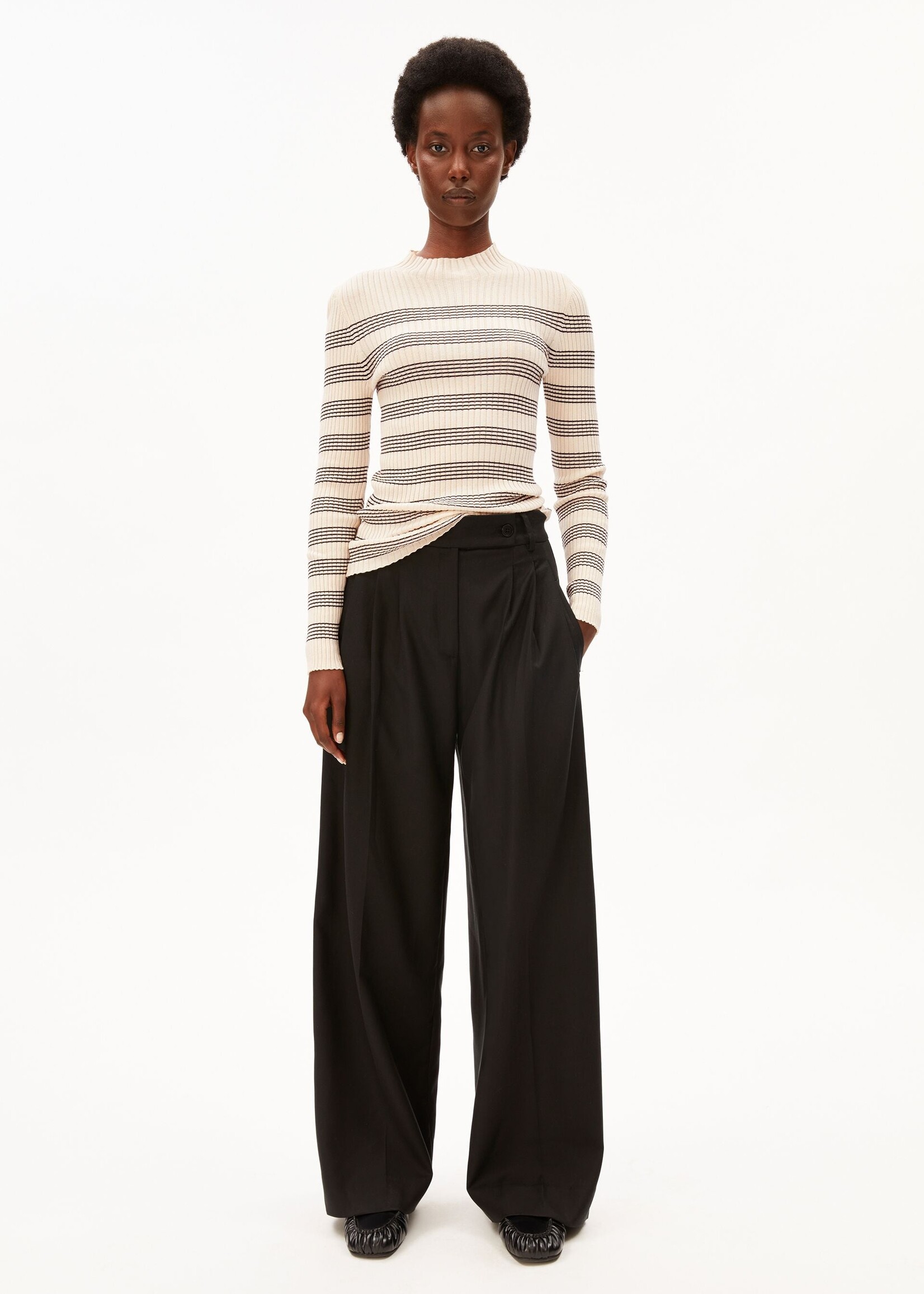 ARMEDANGELS ALAANIA STRIPED KNIT SWEATER