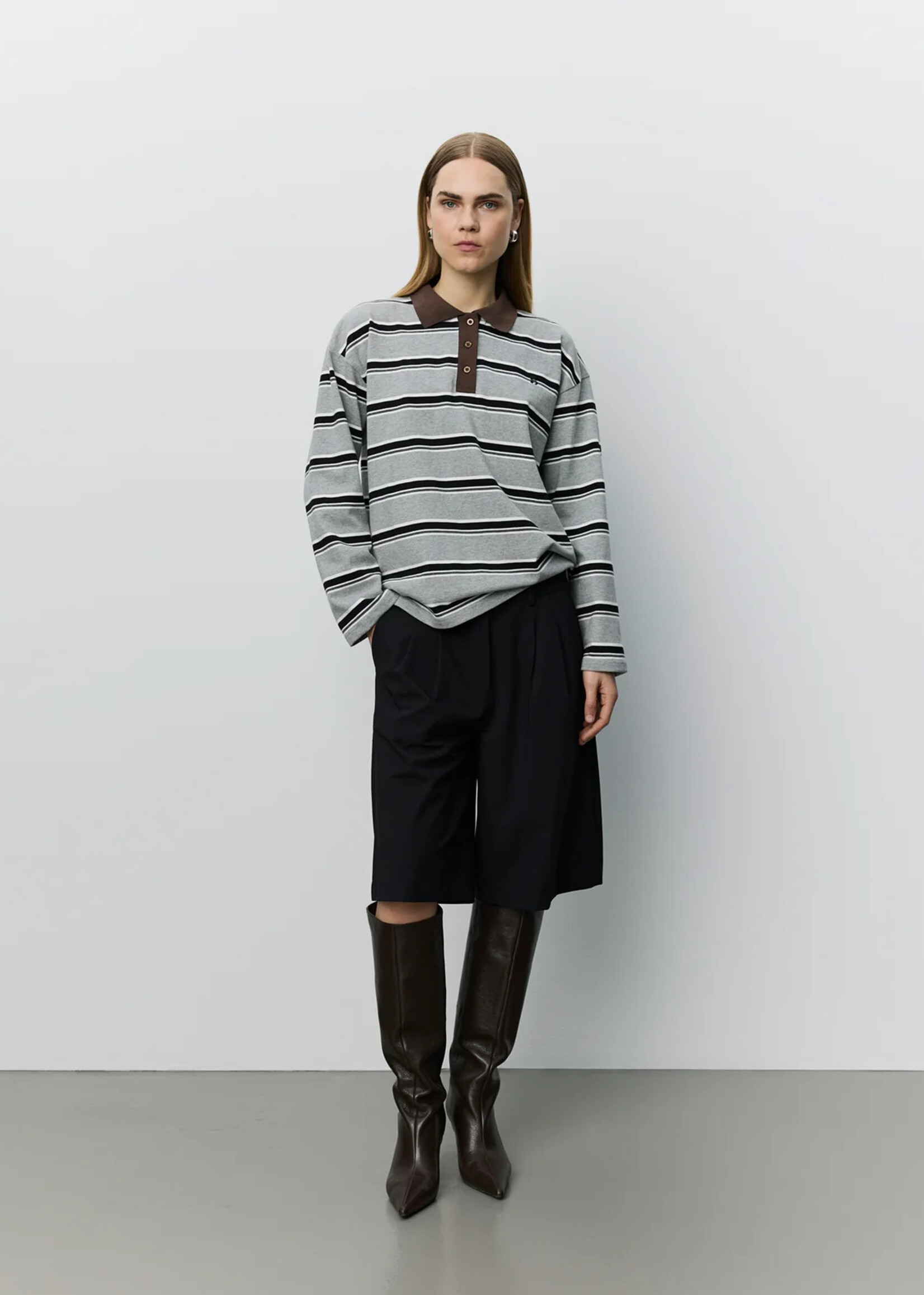 SOFIE SCHNOOR PRIASW STRIPED LS POLO