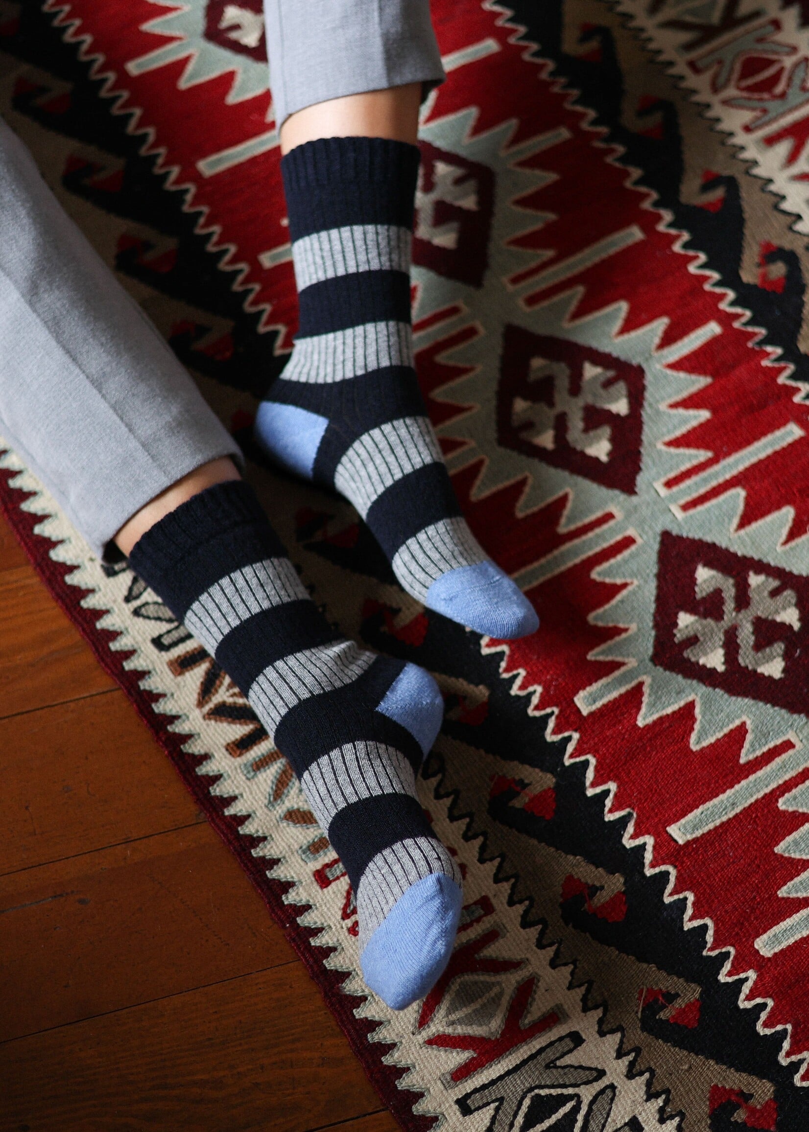 KLUE MERINO WOOL SOCKS WITH STRIPES